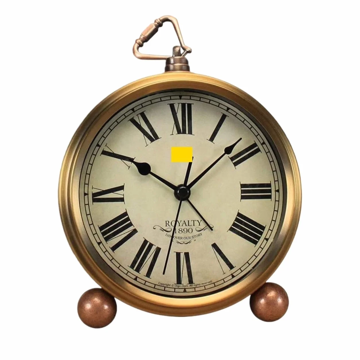 Pendule Cheminée Horloge de Table dorée rétro sans tic-tac, réveil Bureau décoration intérieure