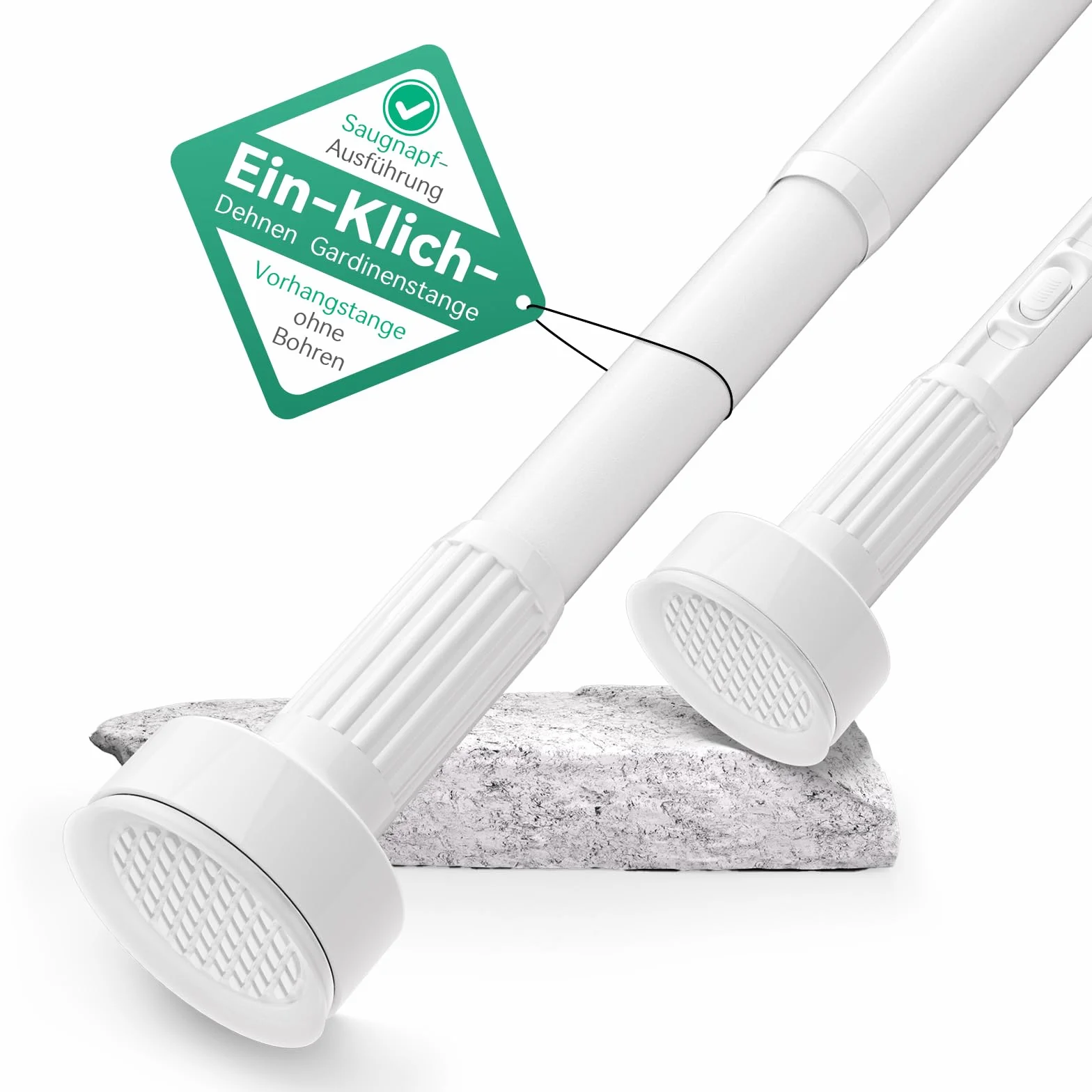 Barre Extensible sans Perçage Rideau 250-340 cm Ø 32 mm Blanc