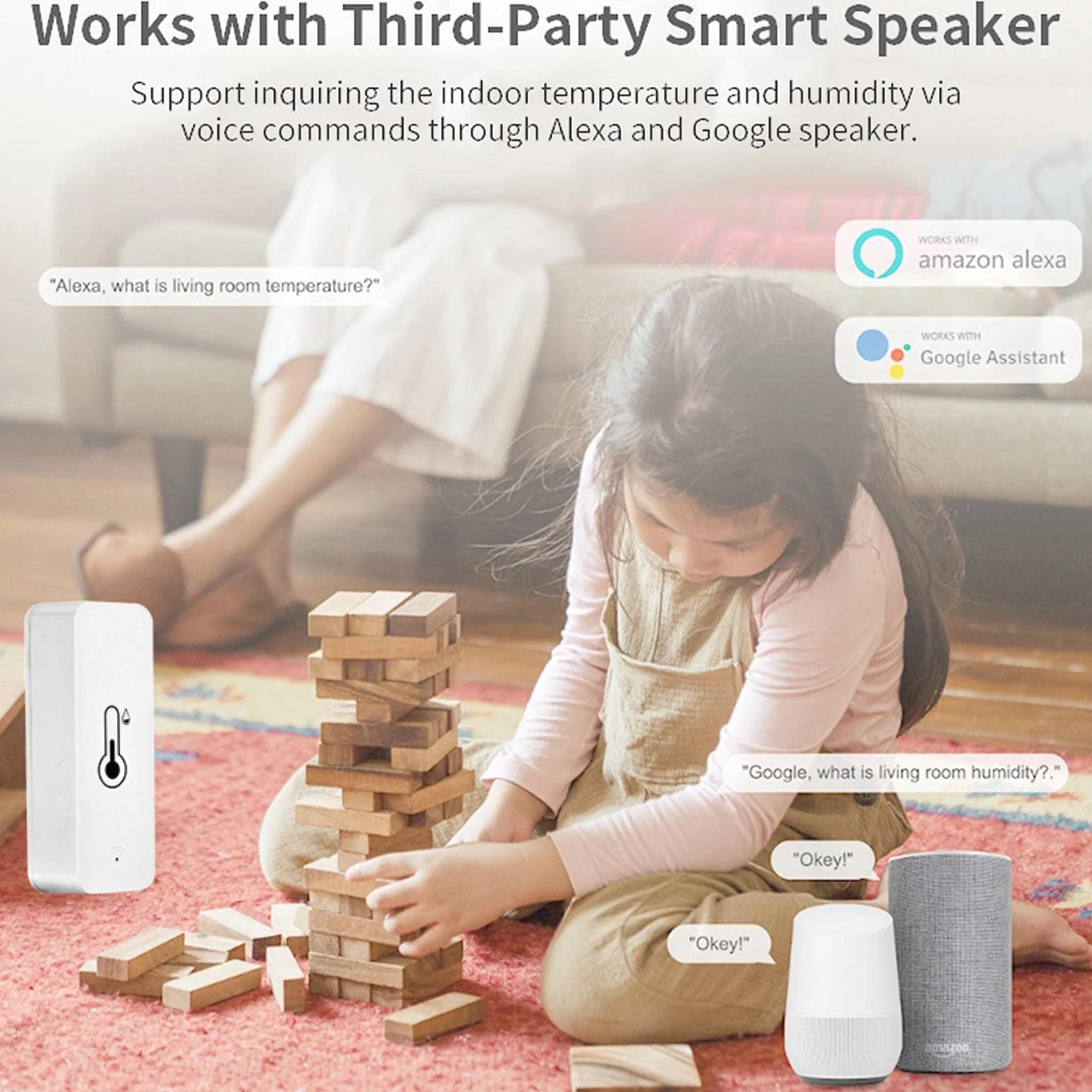 Capteur de température de congélateur WiFi Gimocool, Thermomètre Hygromètre très précis avec alertes d'application