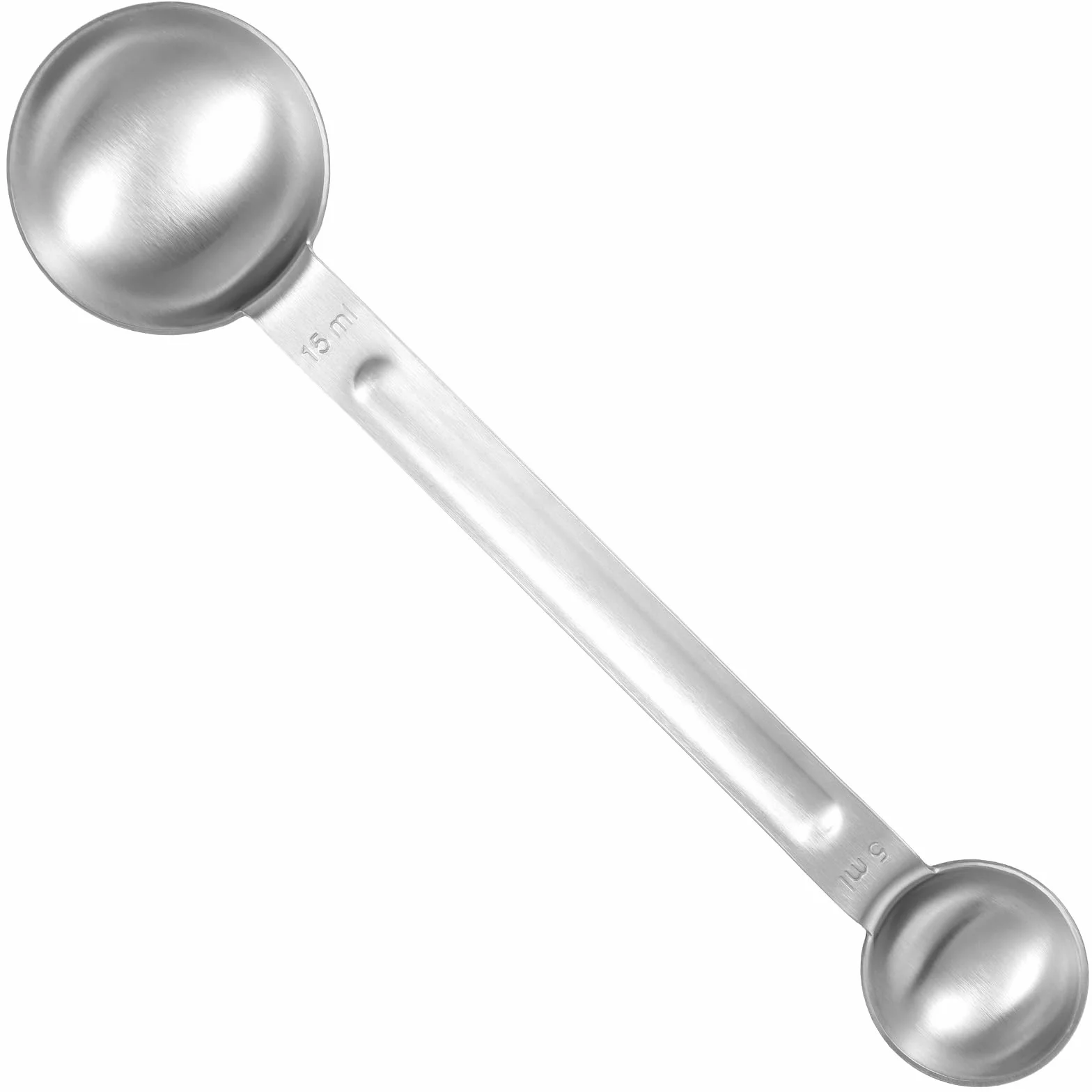 Cuillère à mesurer en acier inoxydable 1 cuillère à café 5 ml 1 cuillère à soupe 15 ml double extrémité argent