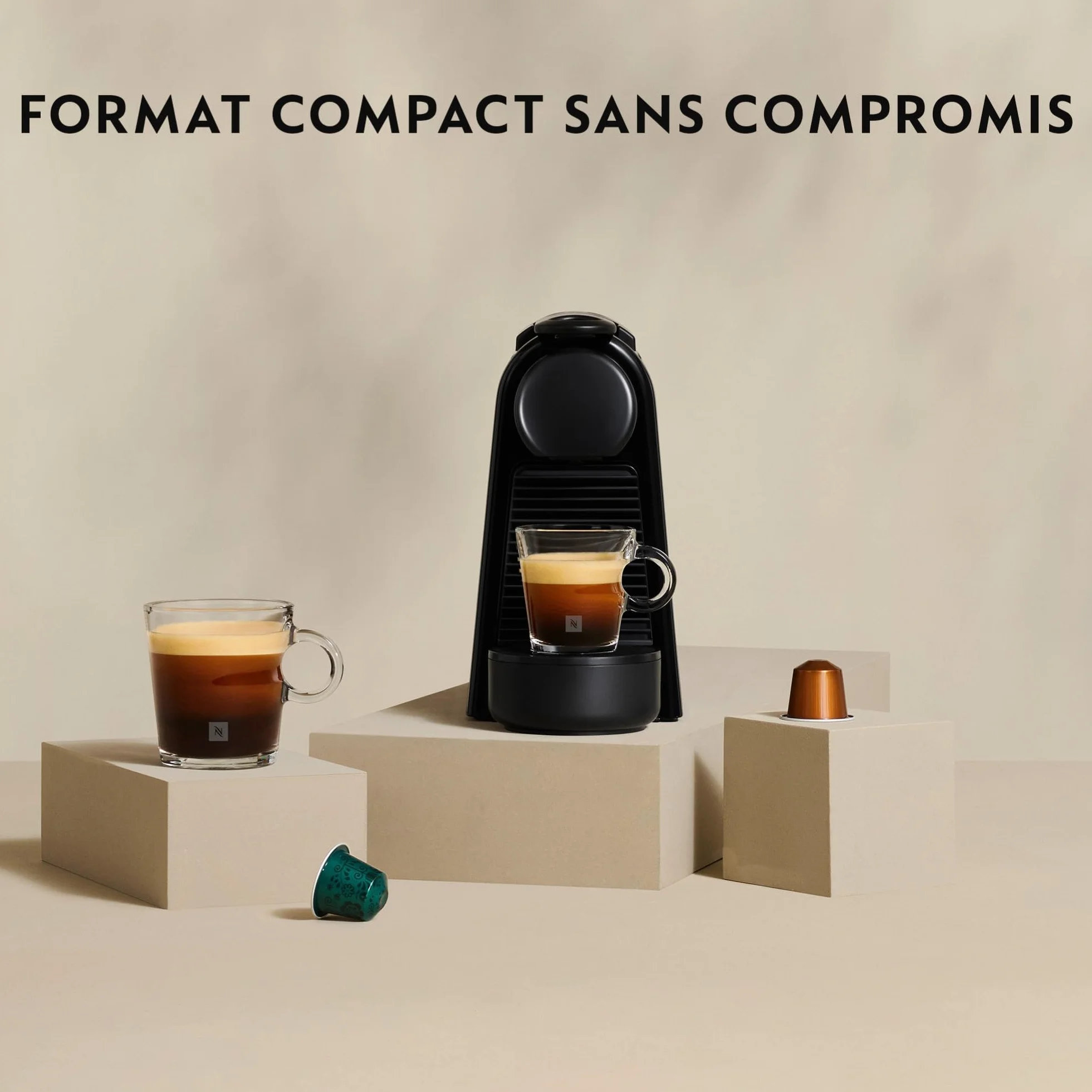 Nespresso De'Longhi Machine à Café Essenza Mini Vert, 19 Bars + Kit de Bienvenue, Design Compact, Expresso et Lungo, Arrêt Automatique, EN85.L