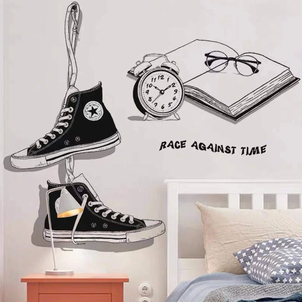 Naklejki ścienne CHUCKS noir 90x131 cm dla nastolatków dekoracja pokoju