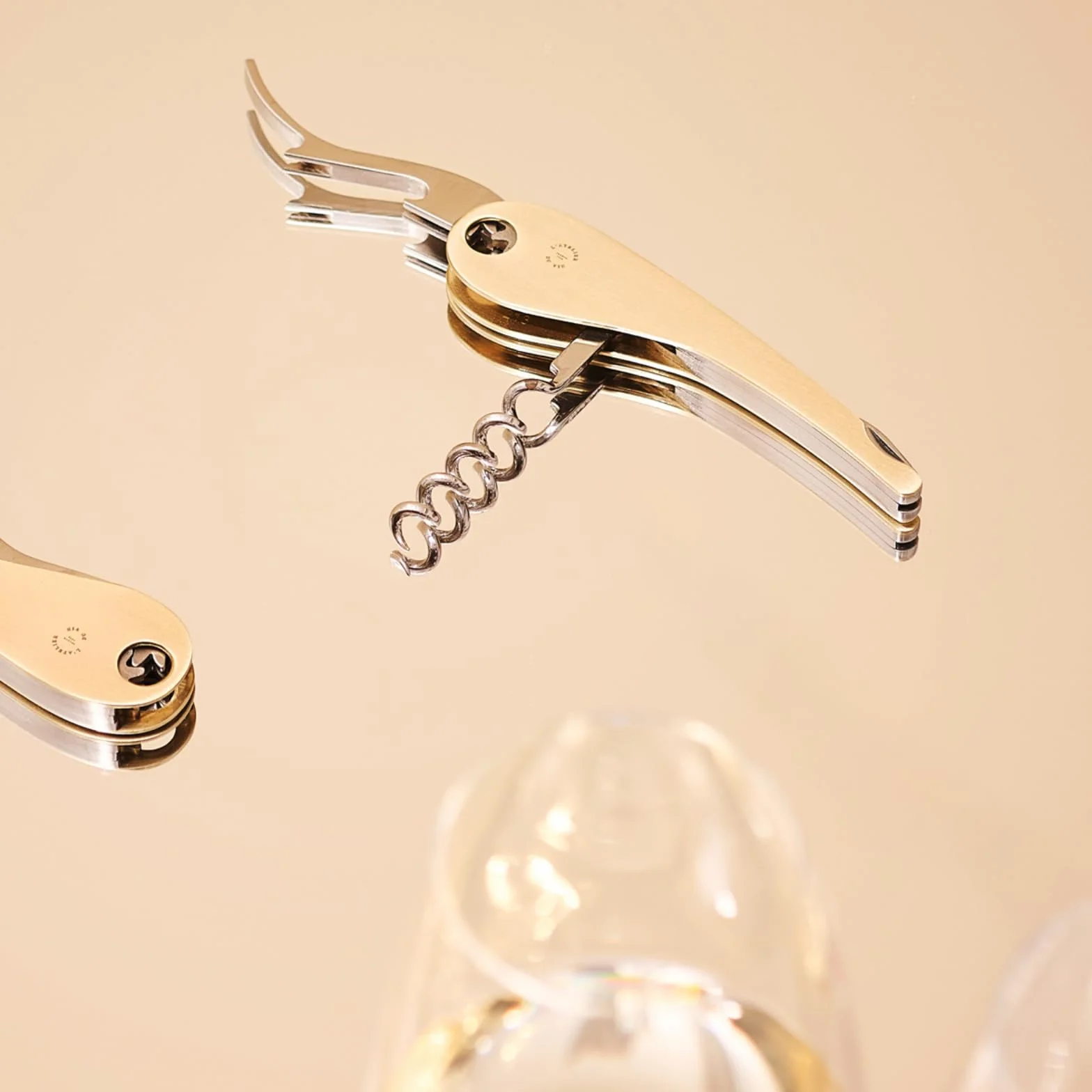 L’ATELIER DU VIN - Soft Machine Brass - Tire-bouchon sommelier en acier et laiton