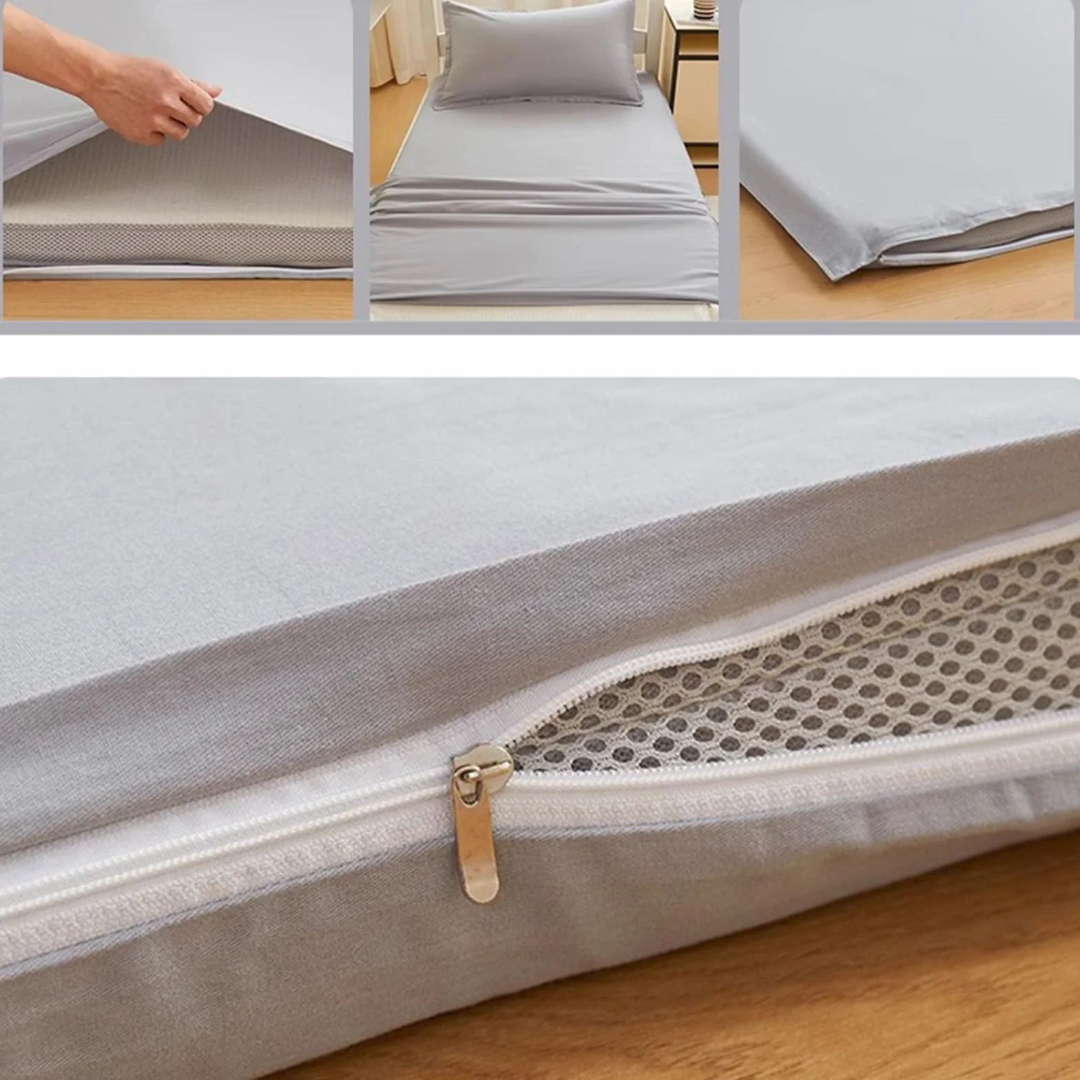 Japonais Housse de Matelas Futon, Coton Protection Lavable Anti-Poussière 80x190cm