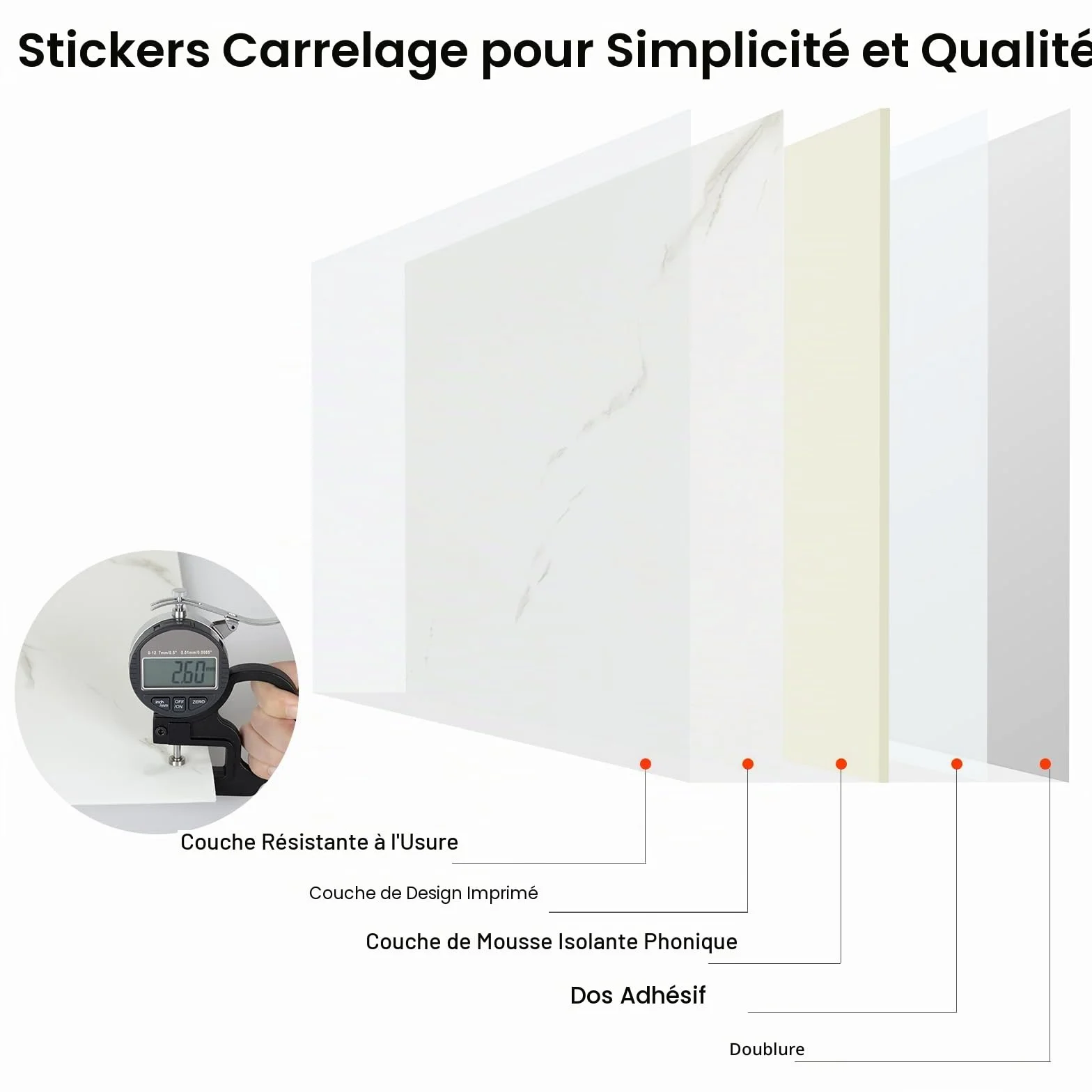 Credence Adhesive Cuisine Marbre 60x30cm Blanc Carrelage Adhesif Mural Salle de Bain Decoratif 10 Pièces