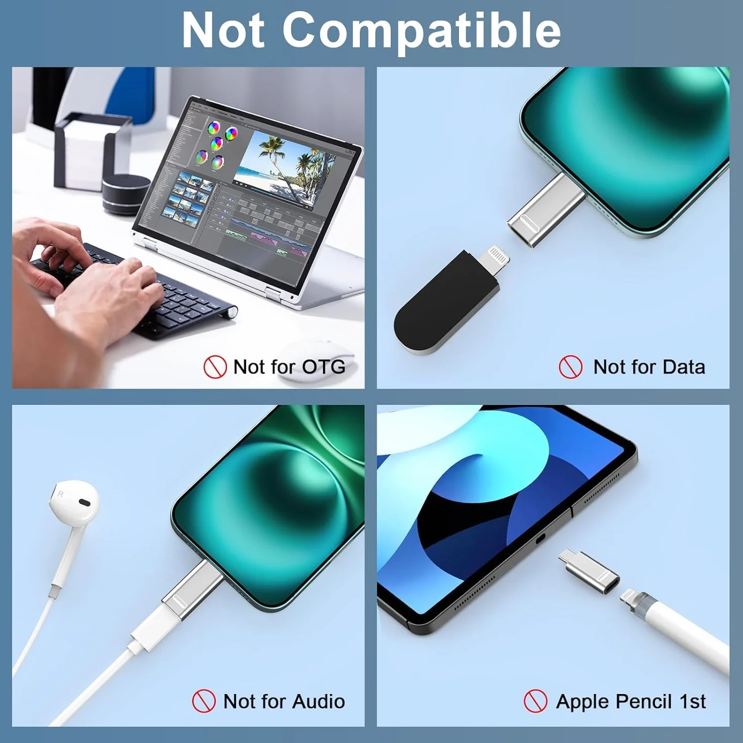 Adaptateur Lightning vers USB C pour iPhone 15 16 17 Pro Max Plus, prise en charge recharge et transfert de données