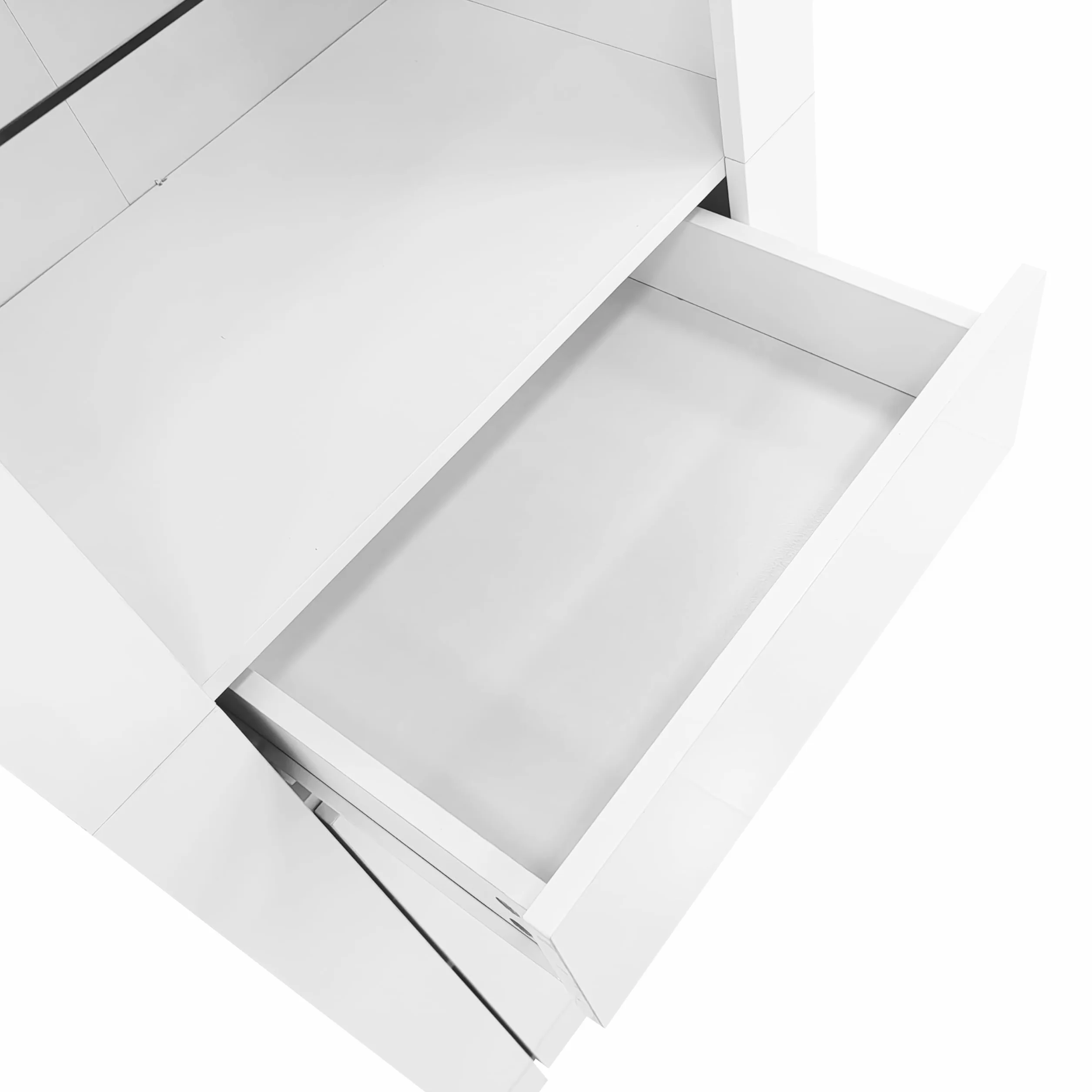 Merax Vitrine LED - Armoire 1 porte 1 tiroir - Vitrage spacieux - Meuble moderne - Salon/Bureau/Salle à manger - Blanc