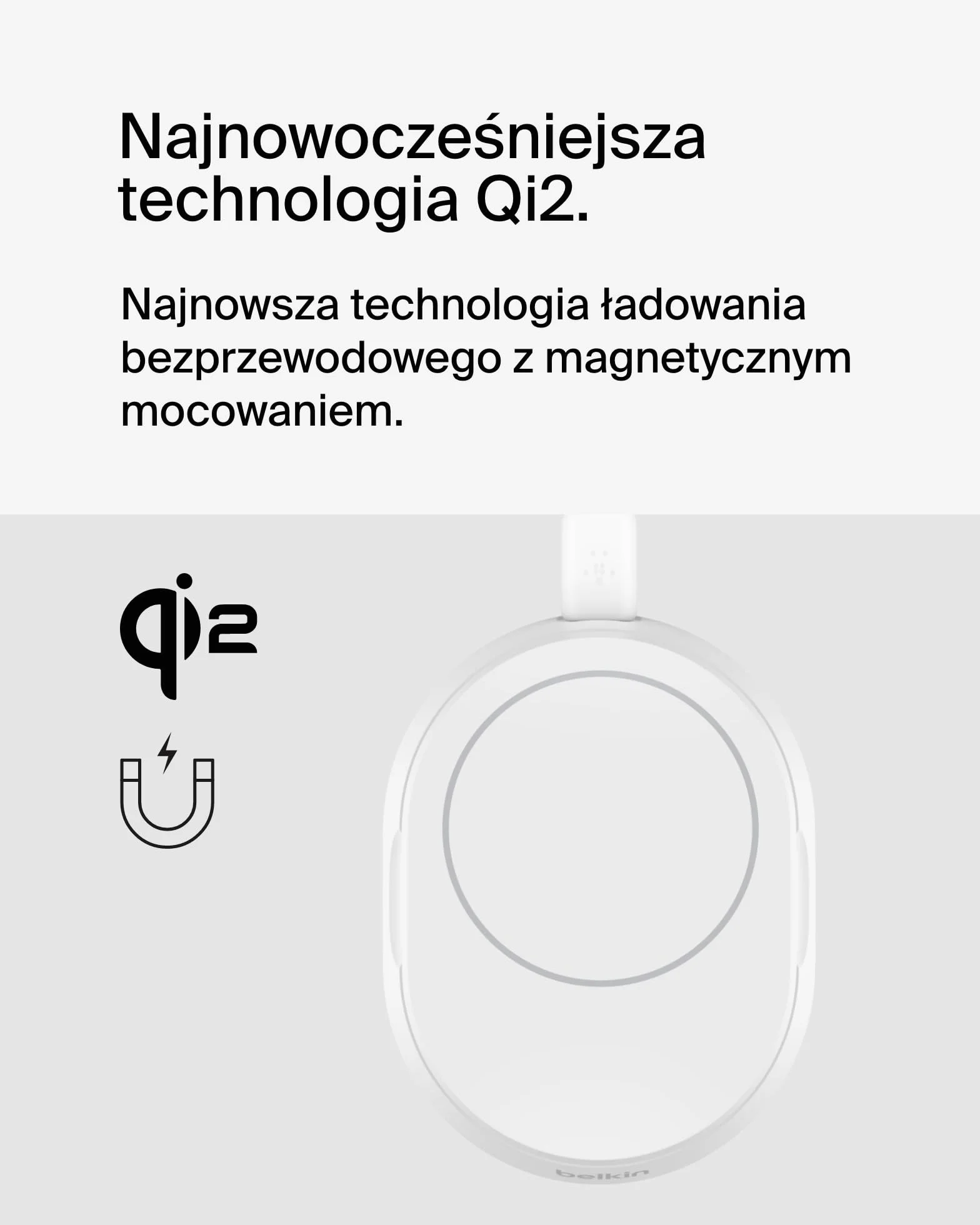 Belkin BoostCharge Pro konwertowalna podstawka ładująca 15W, kompatybilna z MagSafe szybka bezprzewodowa ładowarka Qi2, ładowarka indukcyjna do iPhone 15, 14, AirPods, w zestawie zasilacz 20W - biała