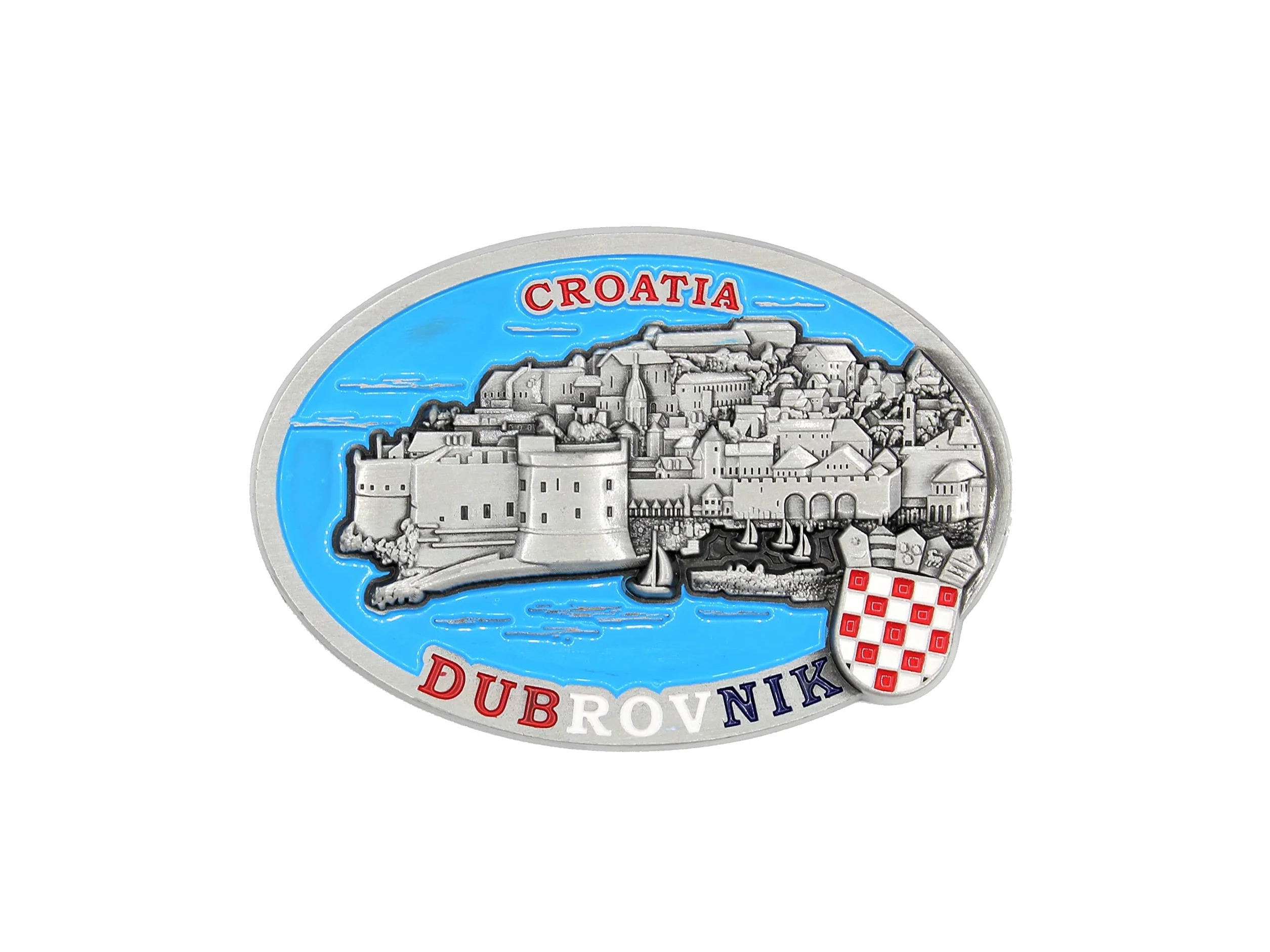 Aimant réfrigérateur métal 3D Dubrovnik Croatie souvenir voyage