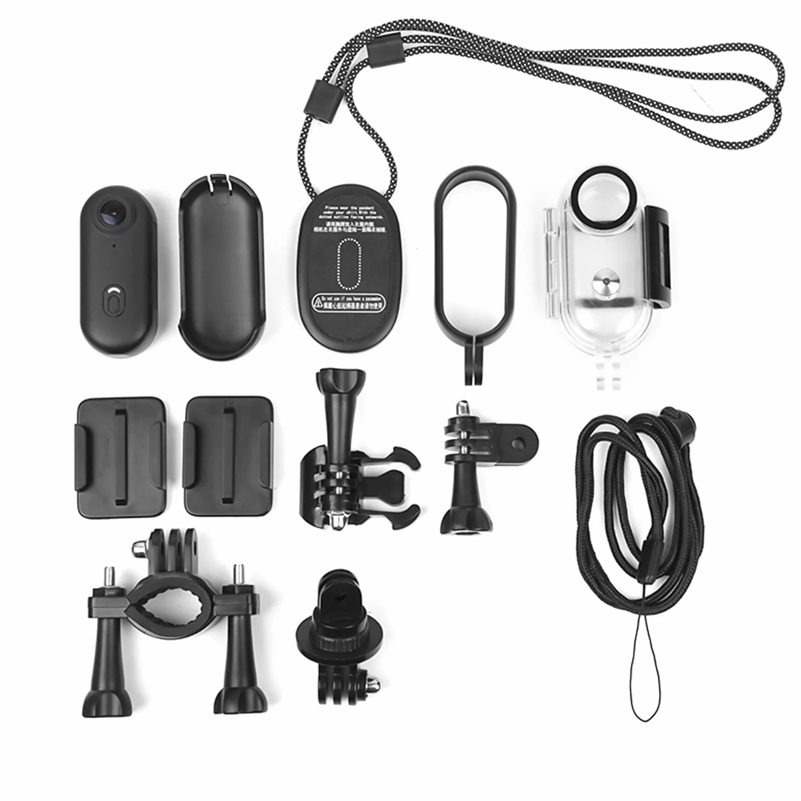 Kamera sportowa WiFi 1080p, obiektyw szerokokątny 120°, wbudowany akumulator 800 mAh z magnetycznym paskiem do noszenia, klips wsteczny, wodoszczelna obudowa, karta TF 32 GB, akcesoria
