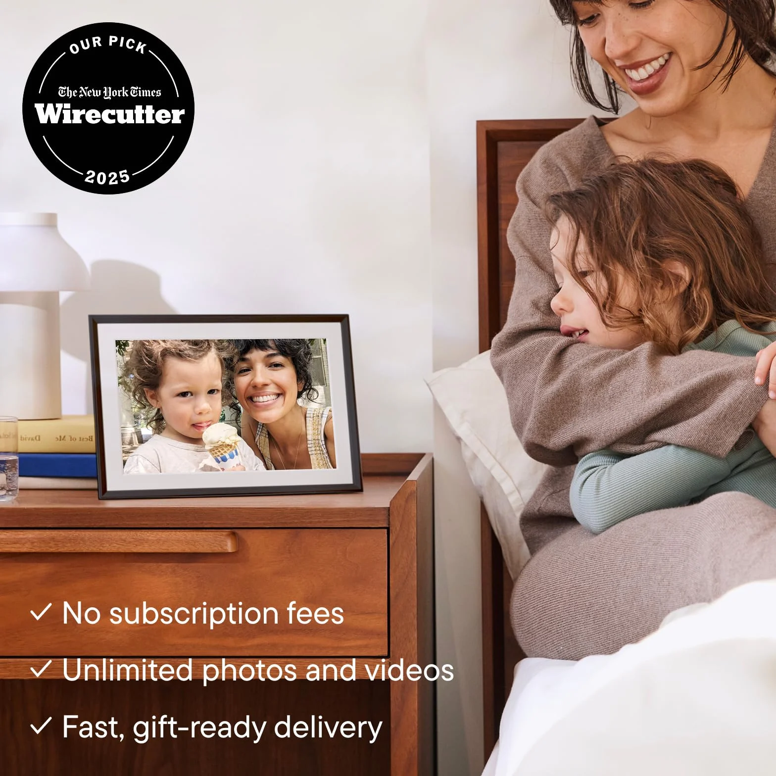 Aura Carver cyfrowa ramka na zdjęcia WiFi 25.4 cm, bezpłatna, nieograniczona pamięć w chmurze, wysyłanie zdjęć z aplikacji, bez subskrypcji, automatyczne włączanie/wyłączanie, prezent dla rodziców i