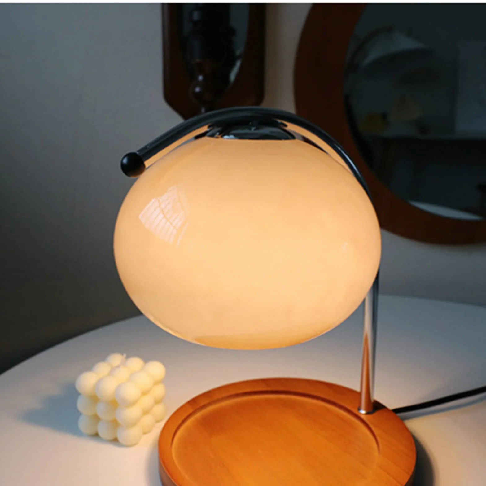 Lampe Chauffe-bougie, Lampe Chauffe-bougie de Simplicité Moderne, Lampe de Fusion de Cire Aromatique Lampe Chauffe-bougie Rétro, pour la Décoration de la Chambre à Coucher(Beige)