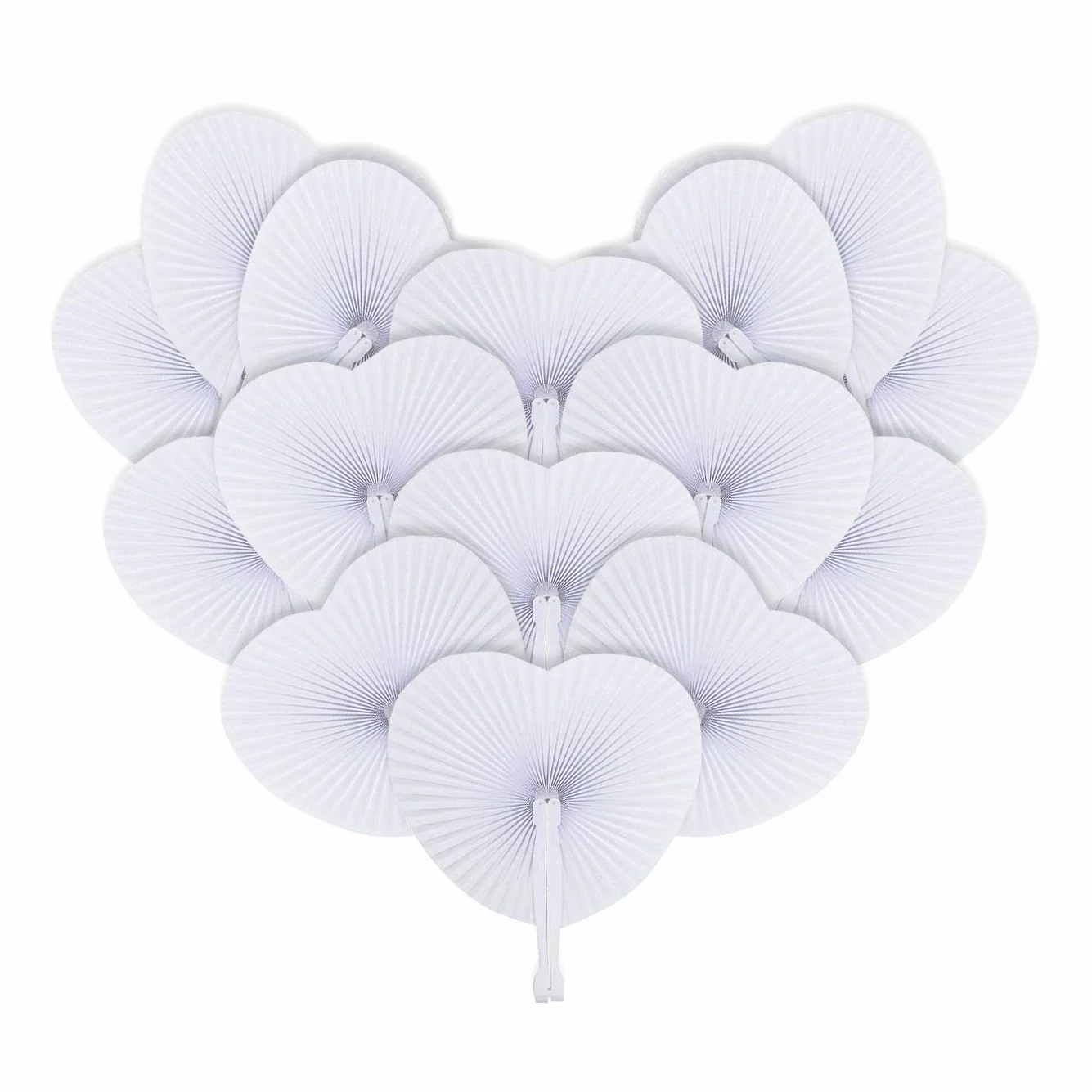 iZoeL 60 Décoration Mariage Eventail Blanc, Eventail Mariage Champetre Cadeau Invites Mariage Accessoires Décoration Mariage Decoration Fete Eventail - Léger Pliable - Papier
