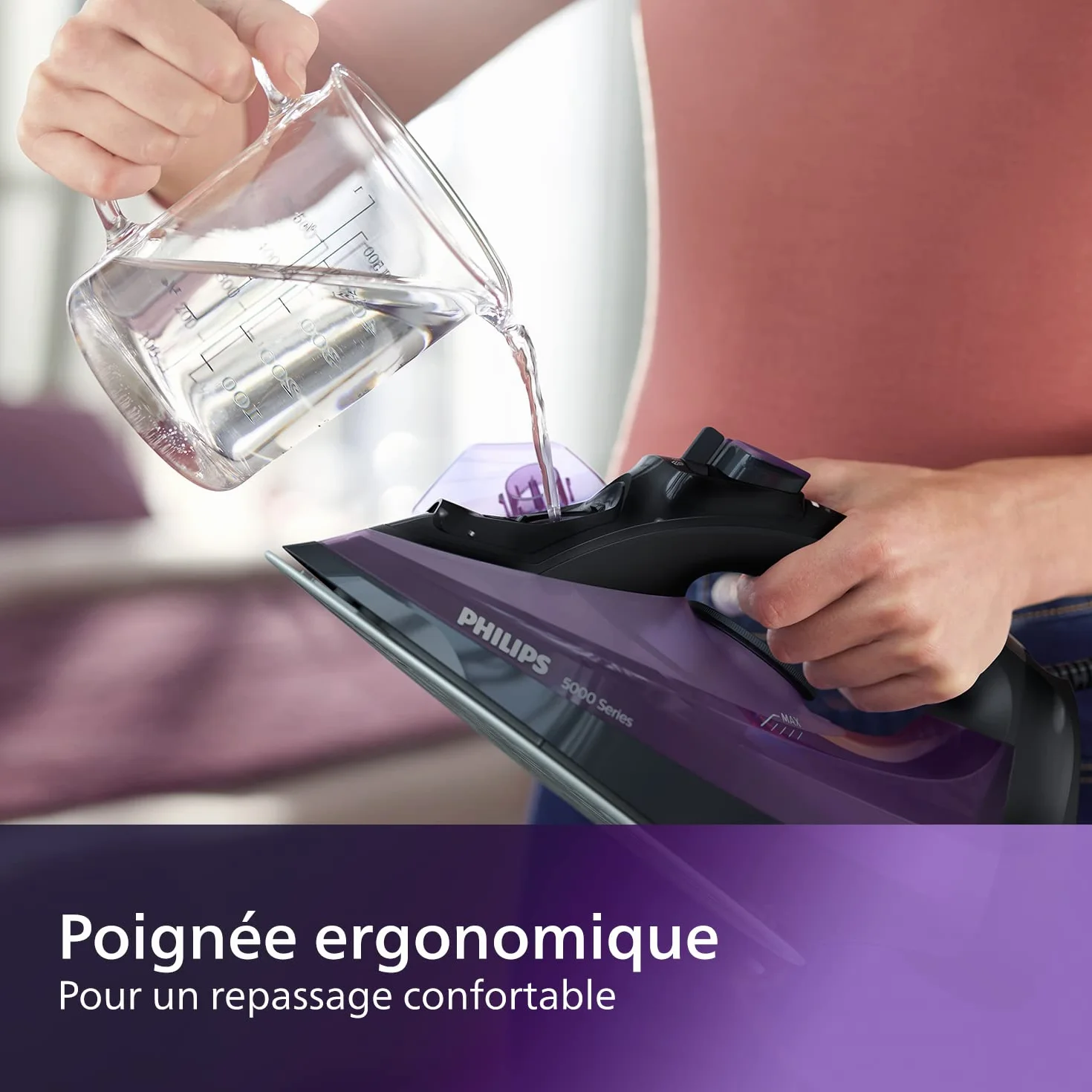 Philips Série 5000 Fer à Vapeur 2400 W 45 g/min 180 g SteamGlide Plus Anti-Rayures Anti-Goutte DST5030/80R1 Reconditionné