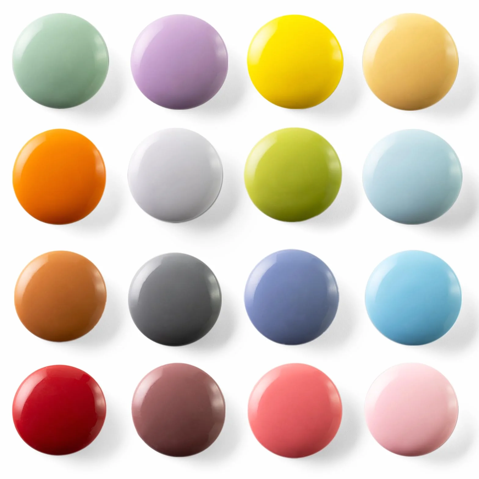 Magnets magnétiques décoratifs 16/9 pour frigo - Finition Brillante ou Mate - Lot Multi-Couleurs 16 Teintes