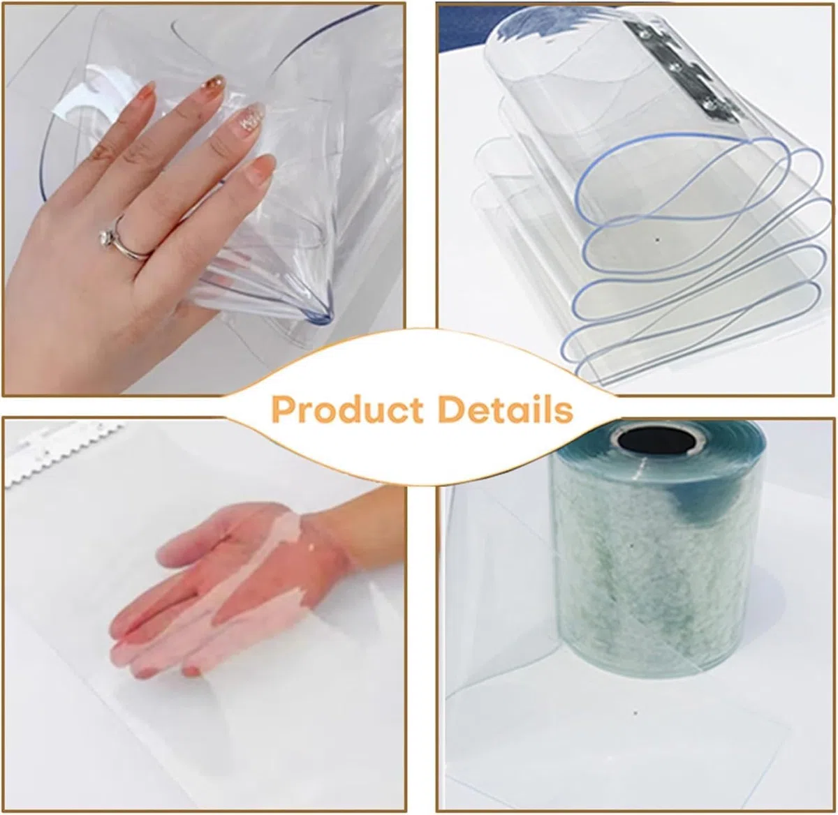 Rideau en PVC - Kit industriel transparent pré-installé - Pour écuries, clôtures, halls - 150-300 cm de hauteur x 75-300 cm de largeur