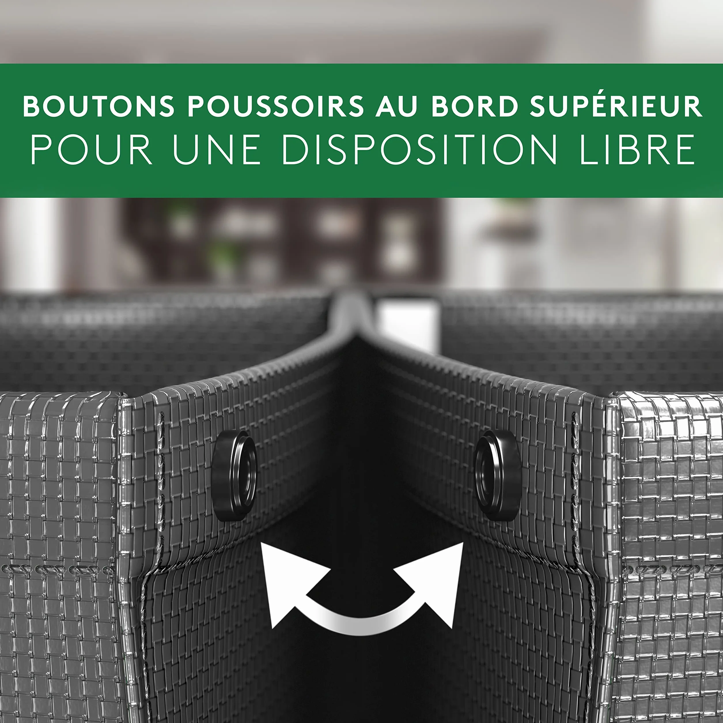 Poubelle tri selectif 3 bac PTMS® - Sac tri selectif pour verre papier plastique - Déchets recyclage facile à vider