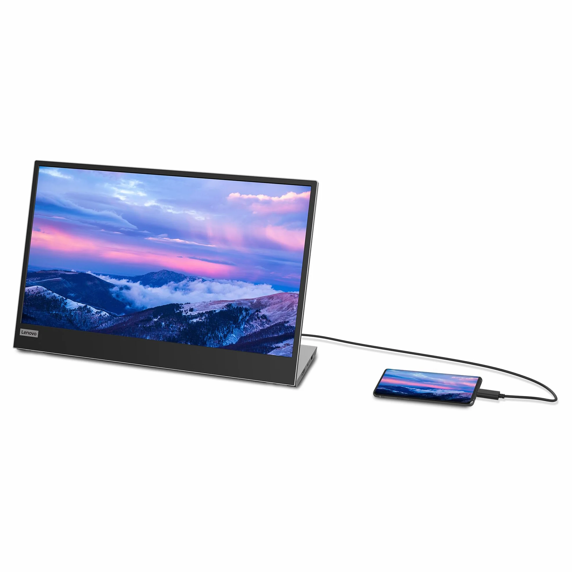Lenovo L15 Mobilny monitor 15,6 cala FHD 1080p IPS Panel z USB Type-C, stojak na wysokość - czarny