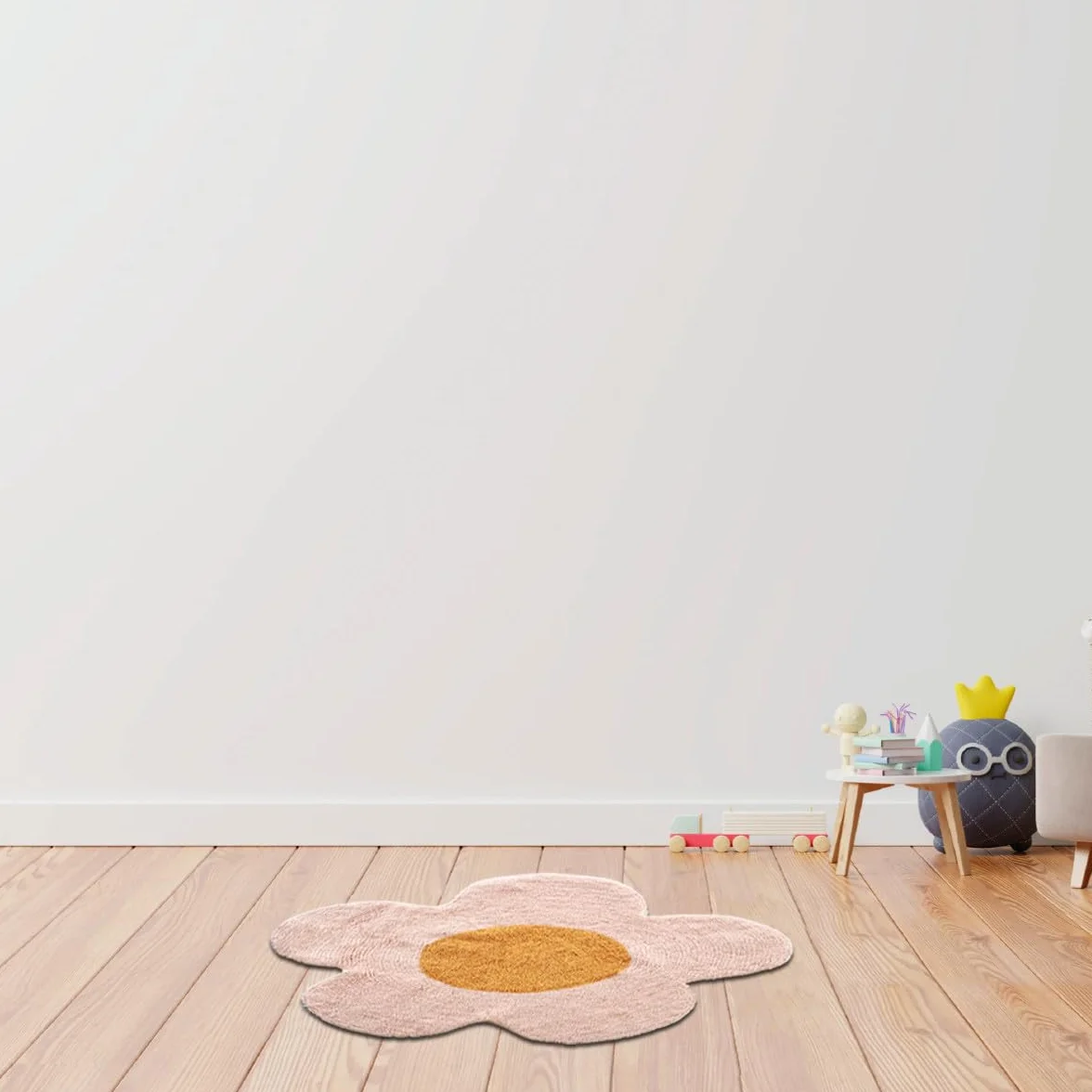 Tapis Marguerite Enfant en Coton tufté 80x80cm