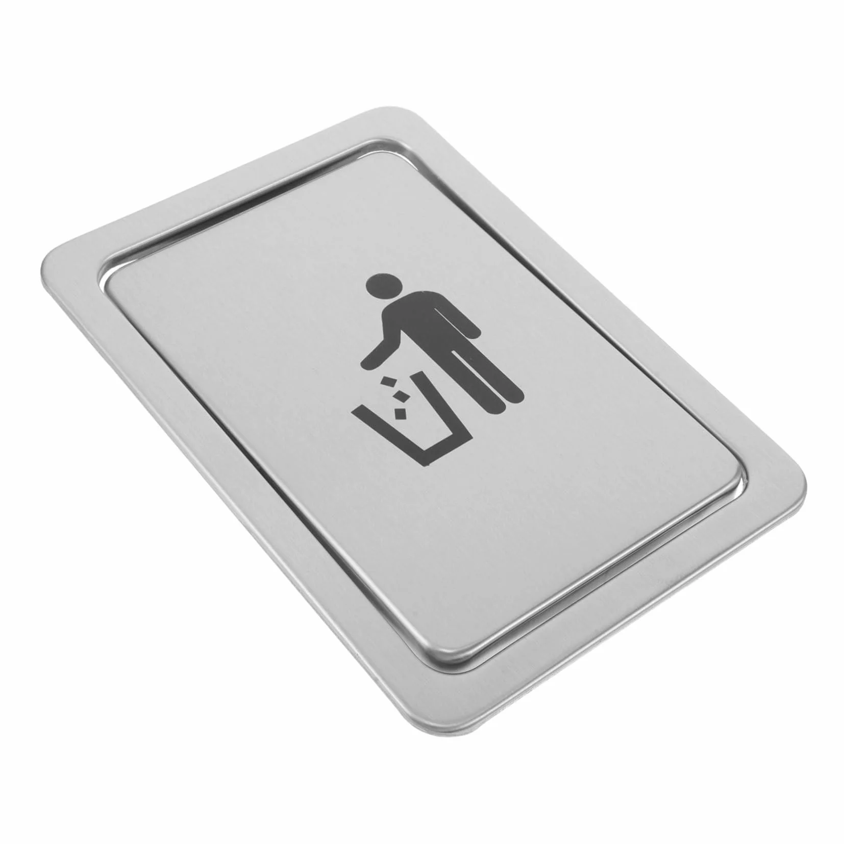 BESTYASH Couvercle de Poubelle Encastré Acier Inoxydable Couvercle de Trappe pour Chute de Déchets sur Plan de Travail Étanchéité Renforcée avec Étiquette Visible Adapté Aux Découpes pour