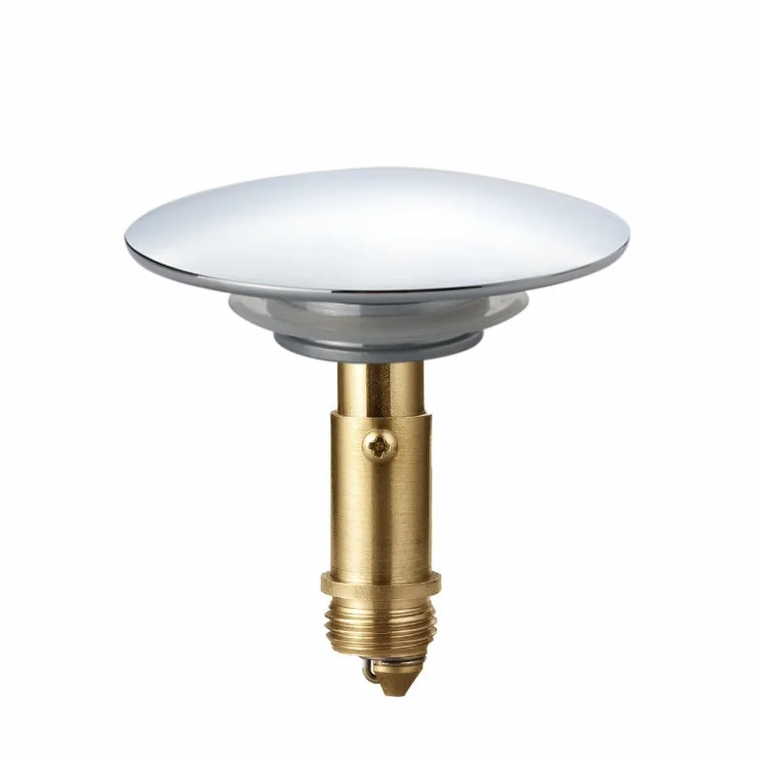 Bouchon Pop-up de Baignoire Argenté 69mm en Métal Chromé, Clique-Clac à Ressort