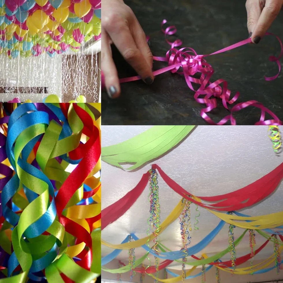 Ruban Bolduc Pailleté à Boucles pour Emballage Cadeaux (48 pcs., 10 m, 5 mm)