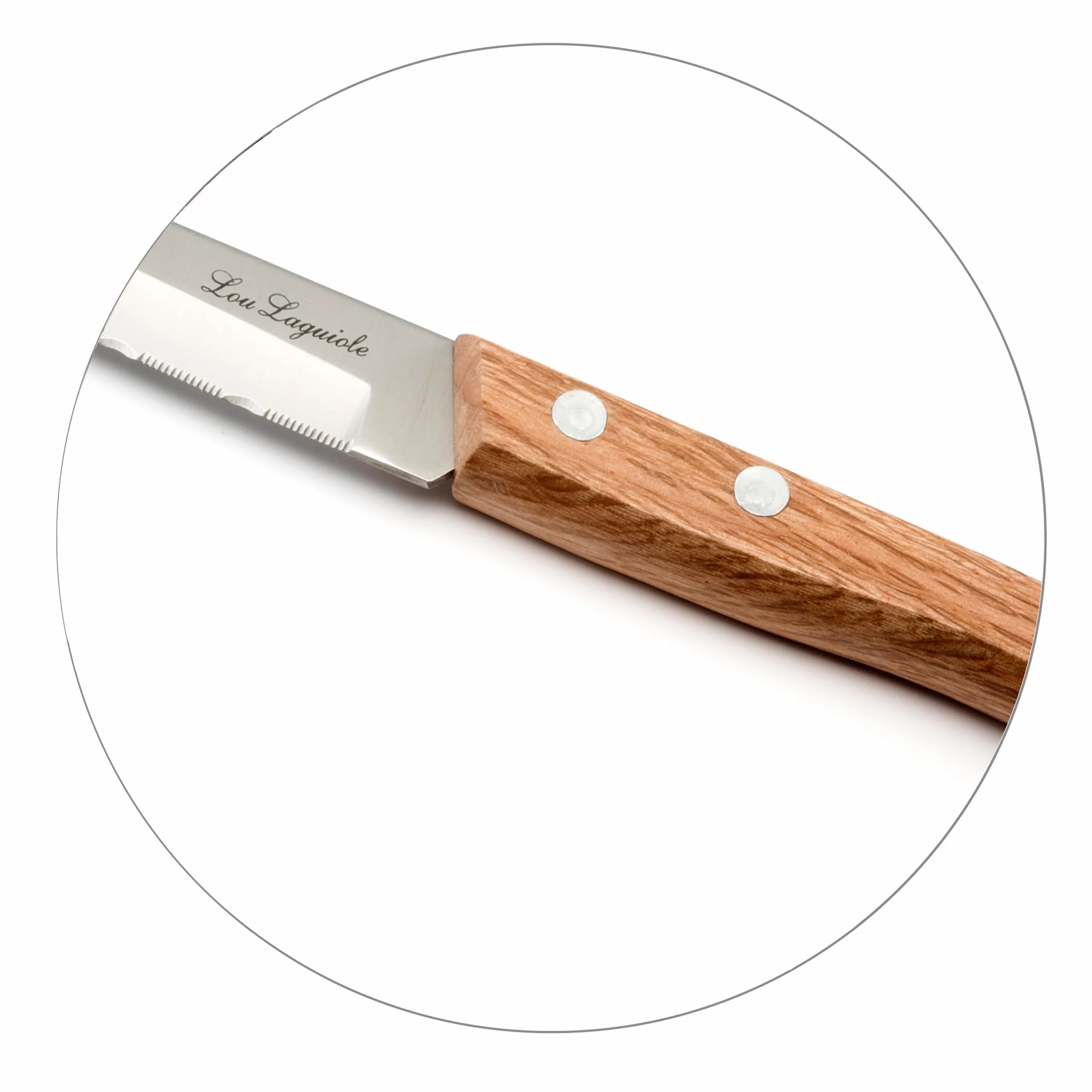 Set de 4 couteaux de cuisine Laguiole Forest, acier Inox 13C, manche bois naturel