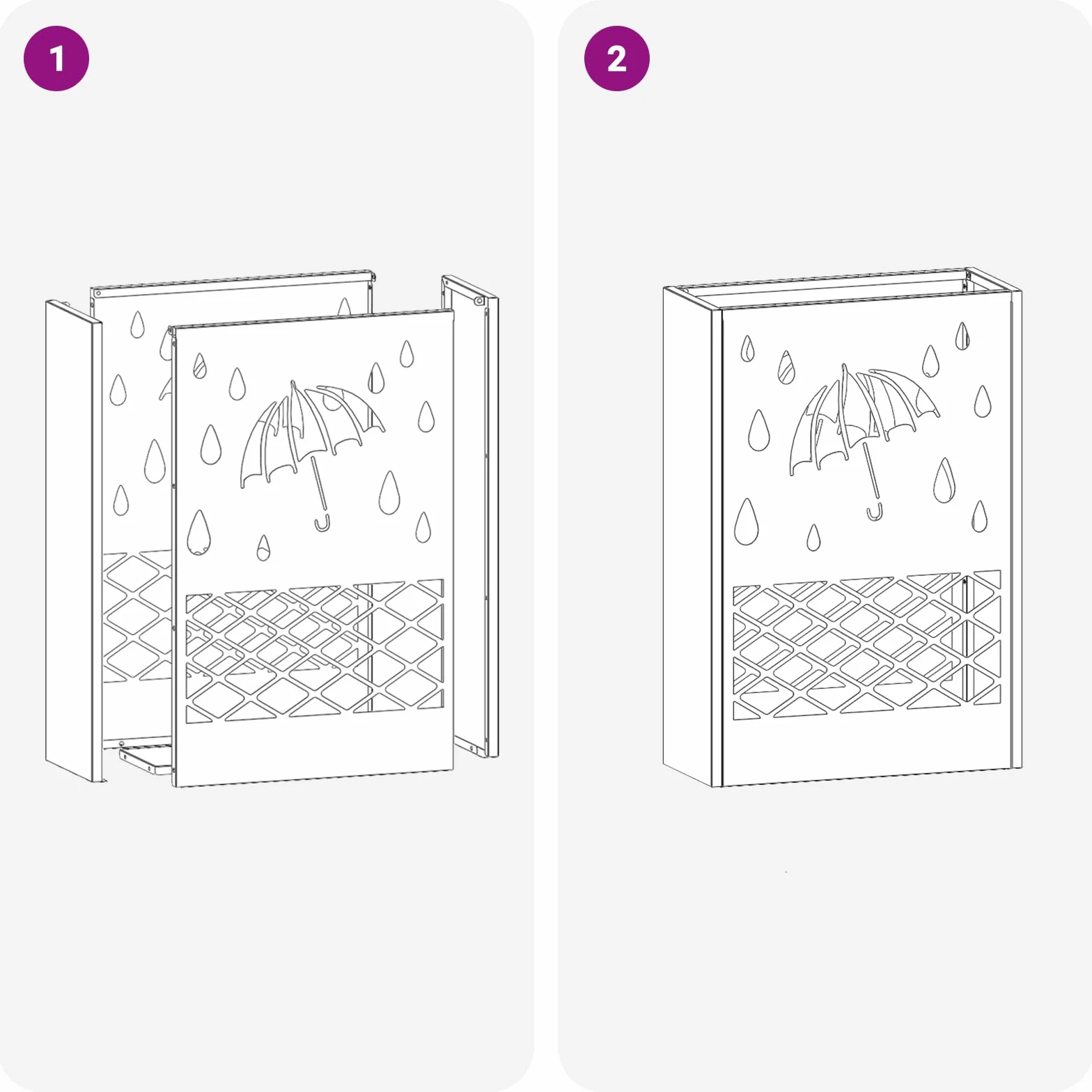 vidaXL Porte-Parapluie Acier Anthracite 28x12x41 cm Design Rectangulaire Organisateur Entrée