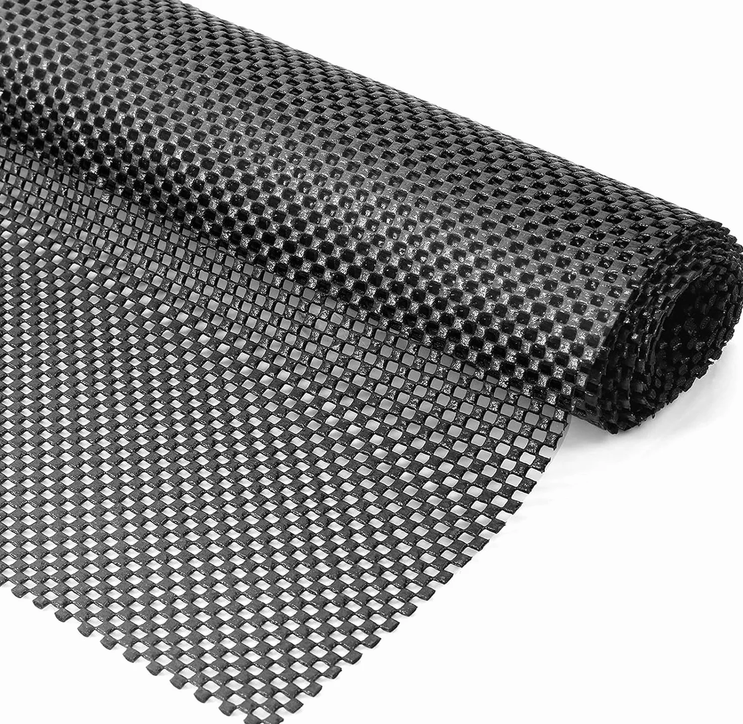 KAHEIGN Tapis Antidérapant PVC 50x200 cm Impérméable pour Maison Bureau Cuisine Salle de Bains Noir