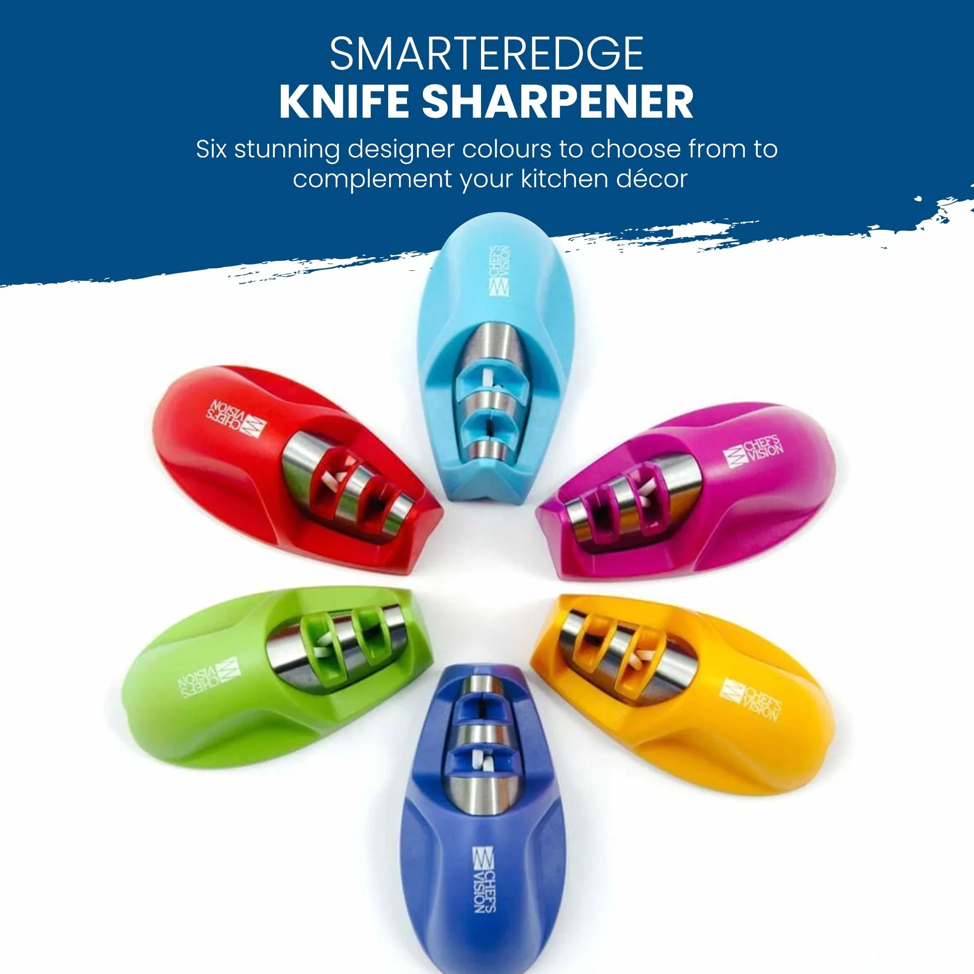 Affûteur de Couteaux Chef’s Vision SmarterEdge Double Rainure Orange Compact