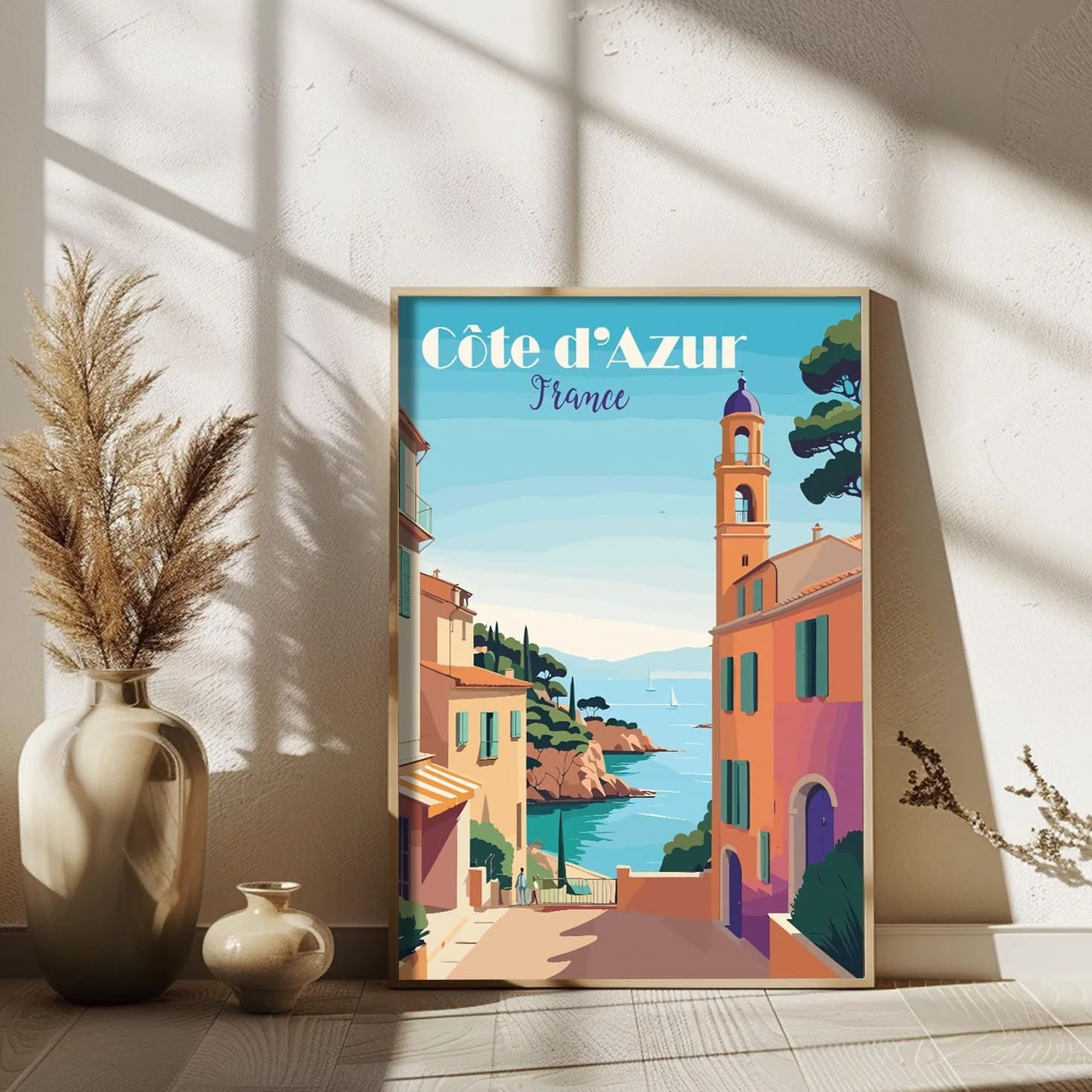Affiche Decoration Murale 30x40 cm Lot de 3 Tableaux Côte d'Azur