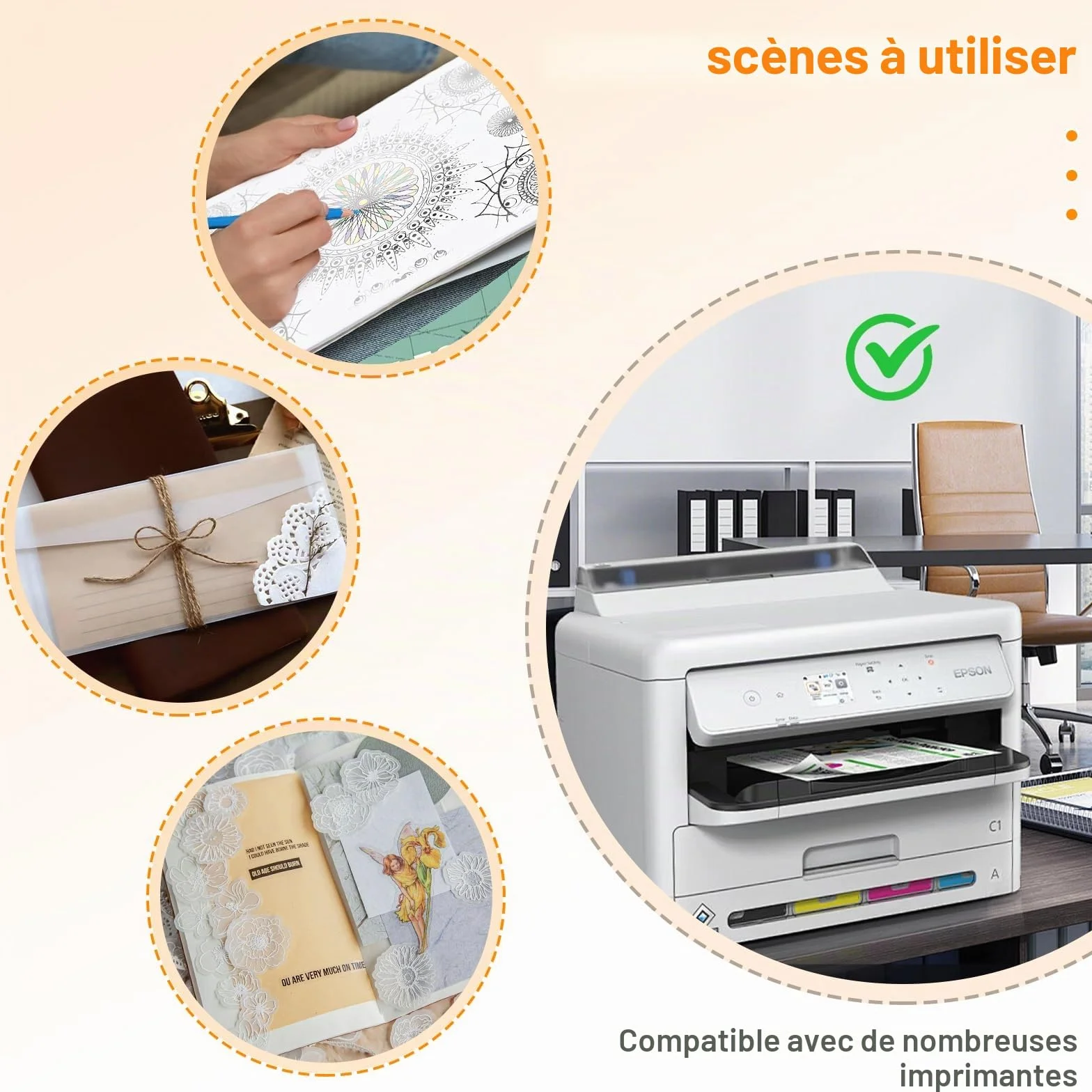 Papier calque imprimable A4 110g/m² 50 feuilles transparent