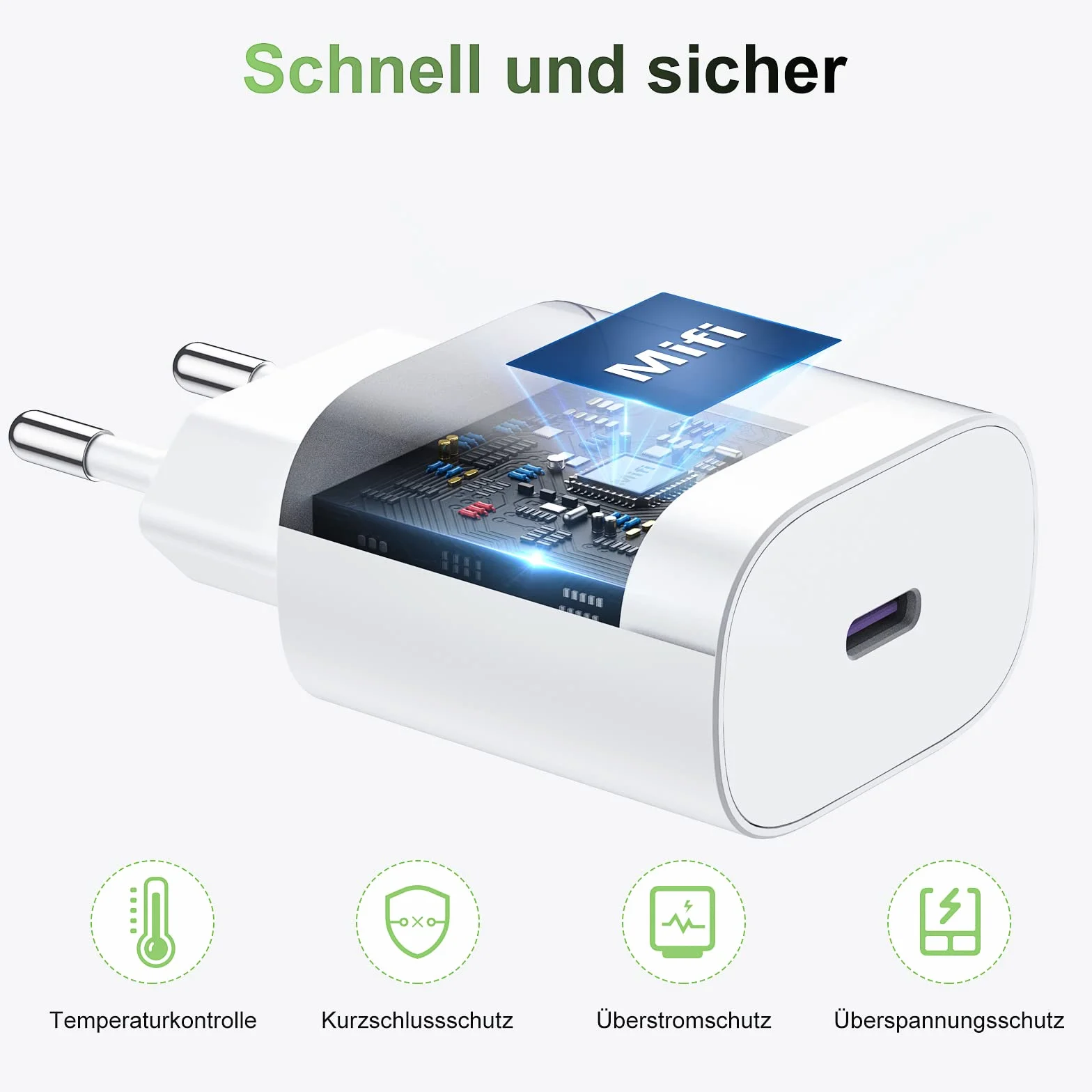 Chargeur iPhone USB C Rapide 20W Certifié Apple MFi avec Câble 2m pour iPhone 14 Pro Max/13/12/11/SE/XR/XS Max/iPad