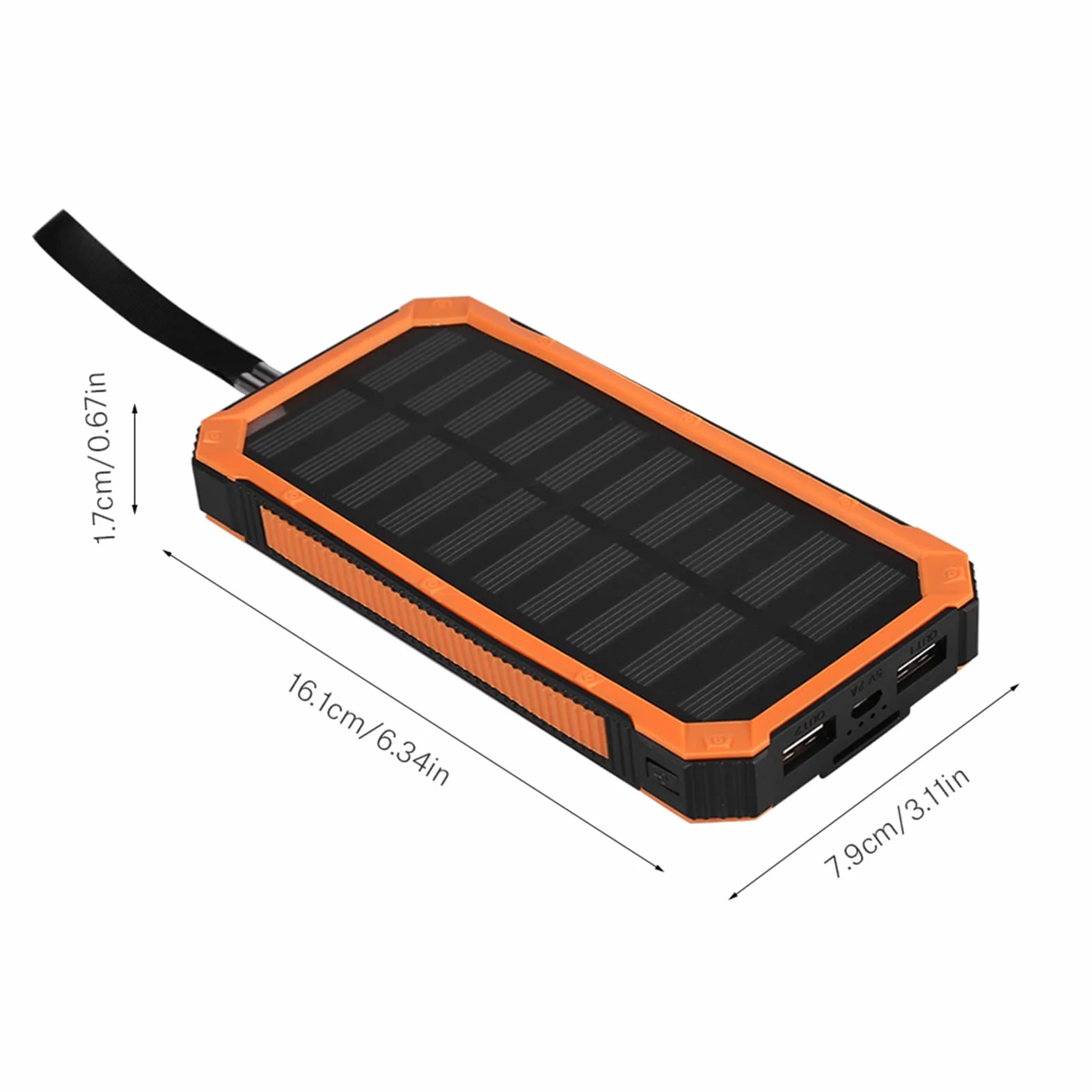 GOWENIC Mobilny Power Bank Przenośny 20000 MAh Szybkie ładowanie Podwójny Zestaw USB DIY do zajęć na świeżym Powietrzu (ORANGE)