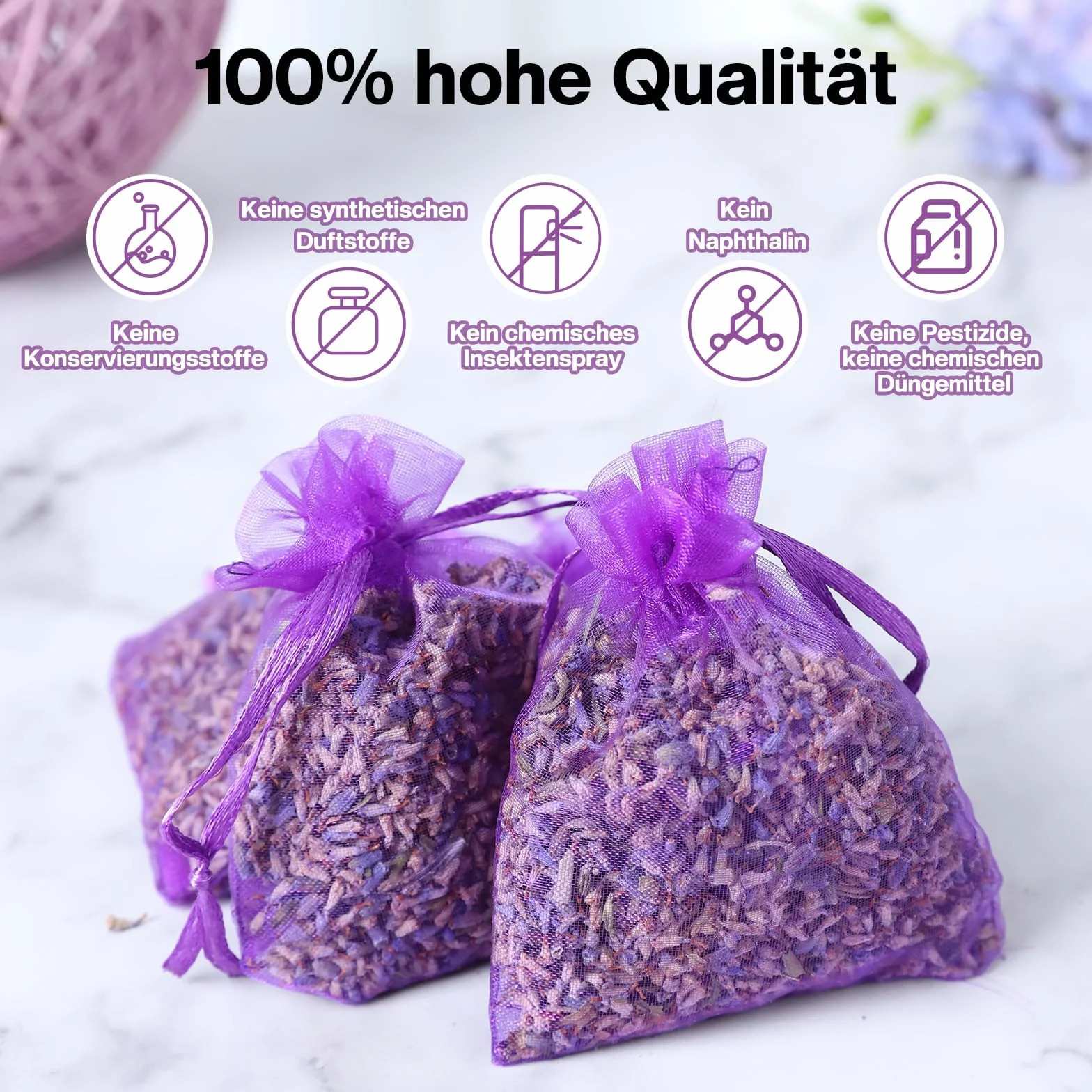 Sachets de Lavande Séchée Naturelle Anti Mites Vetements - Sac Anti Odeur pour Armoires et Tiroirs