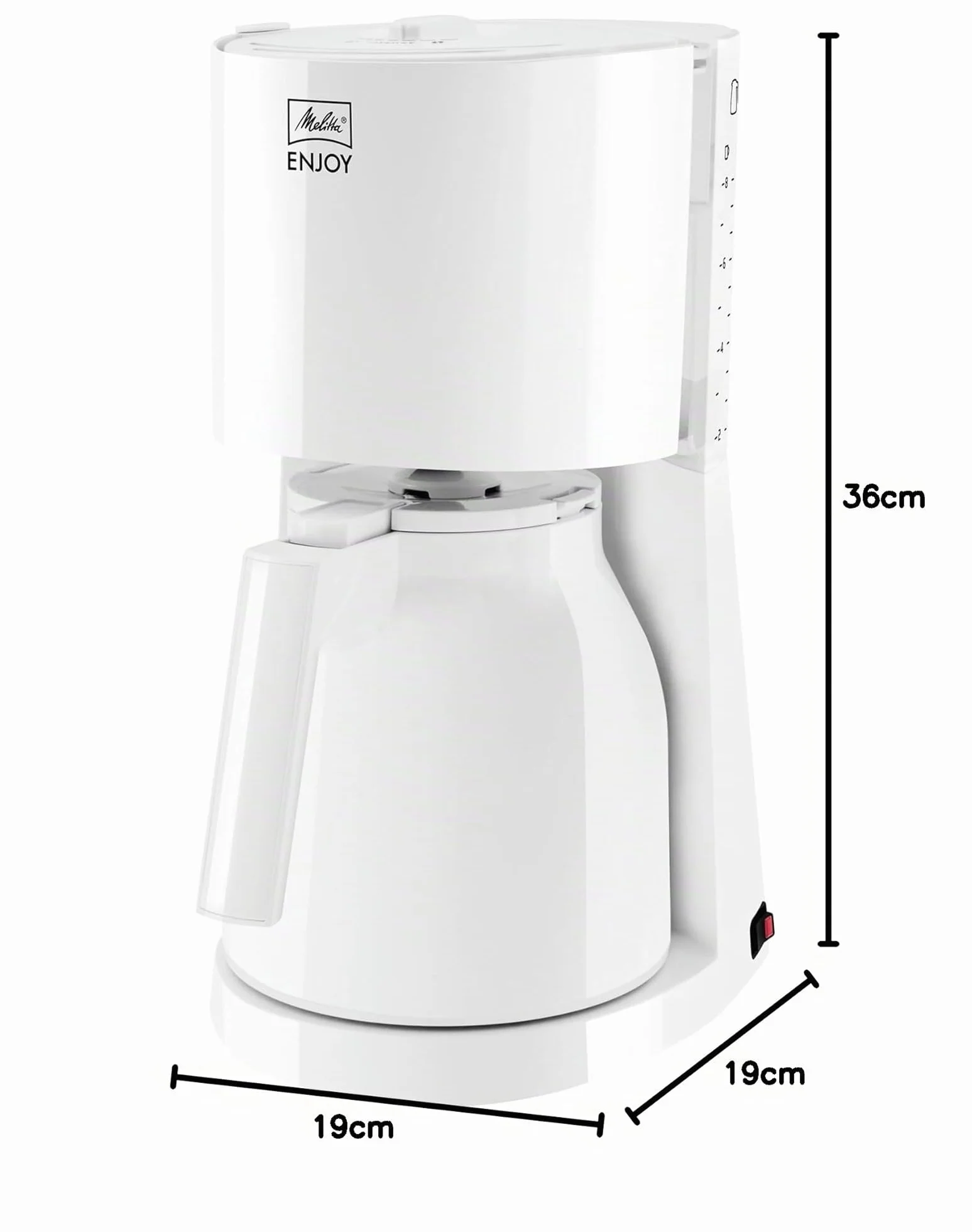 Melitta Cafetière à Filtre avec Verseuse Isotherme, Sélecteur d’Arôme, Enjoy Therm, Blanc, 1017-05