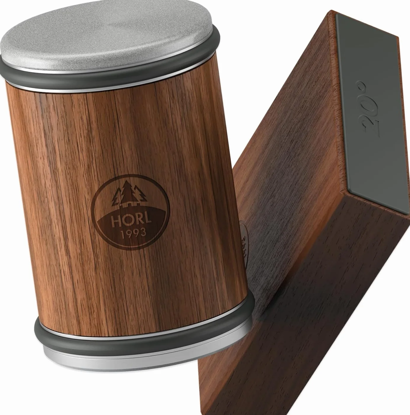 HORL 2 Aiguiseur noyer pour les couteaux de cuisine avec un tranchant rasoir, fabriqué en Allemagne - Kit d’aiguisage facile à utiliser - Aiguiseur pour les couteaux