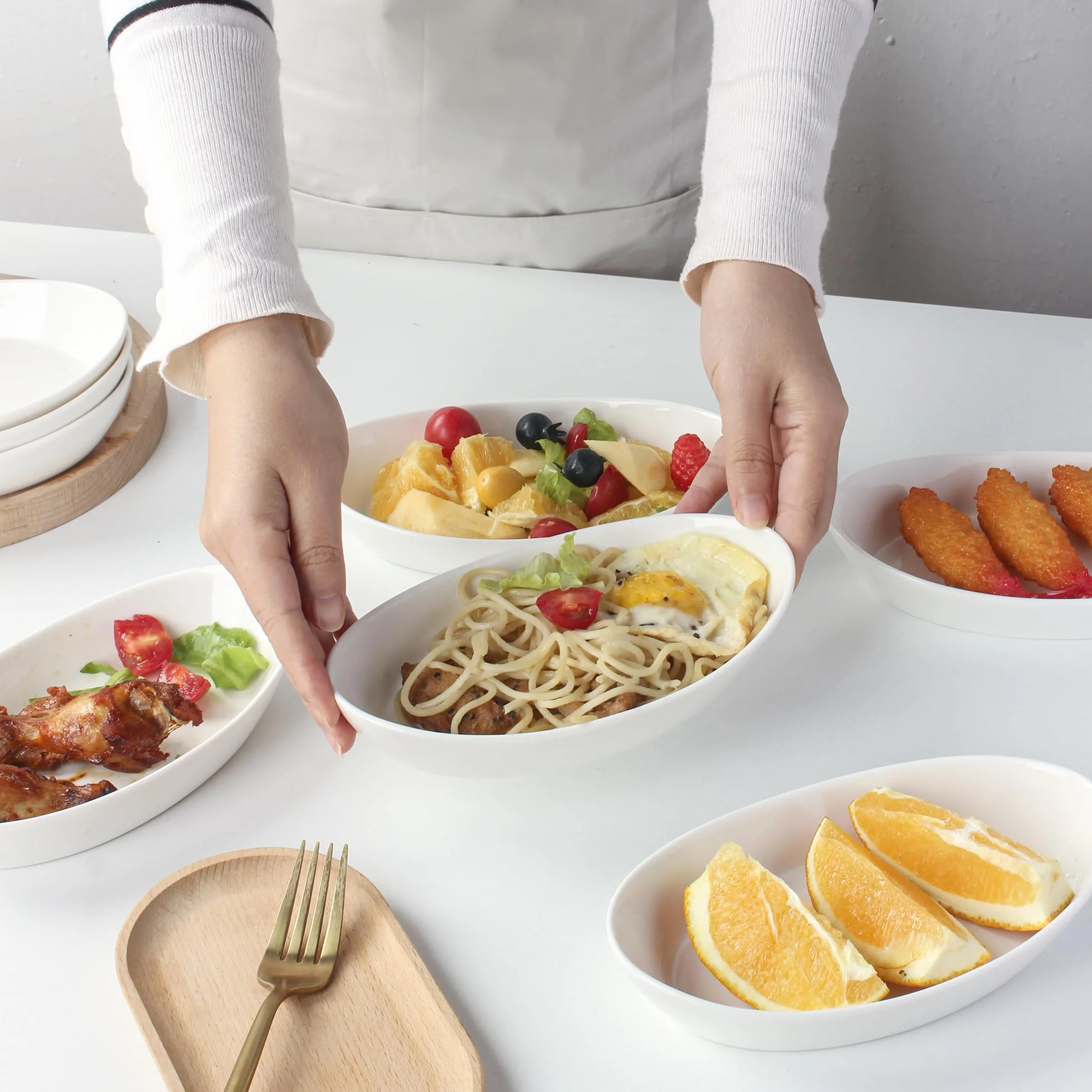 Lot de 6 Plats à Four en Céramique, 300ML MINI Plat a Gratin Individuel Four, Petits Plats de Cuisson pour Friteuse à Air, Plat à Welsh Individuel, llant au Four et au Micro-ondes