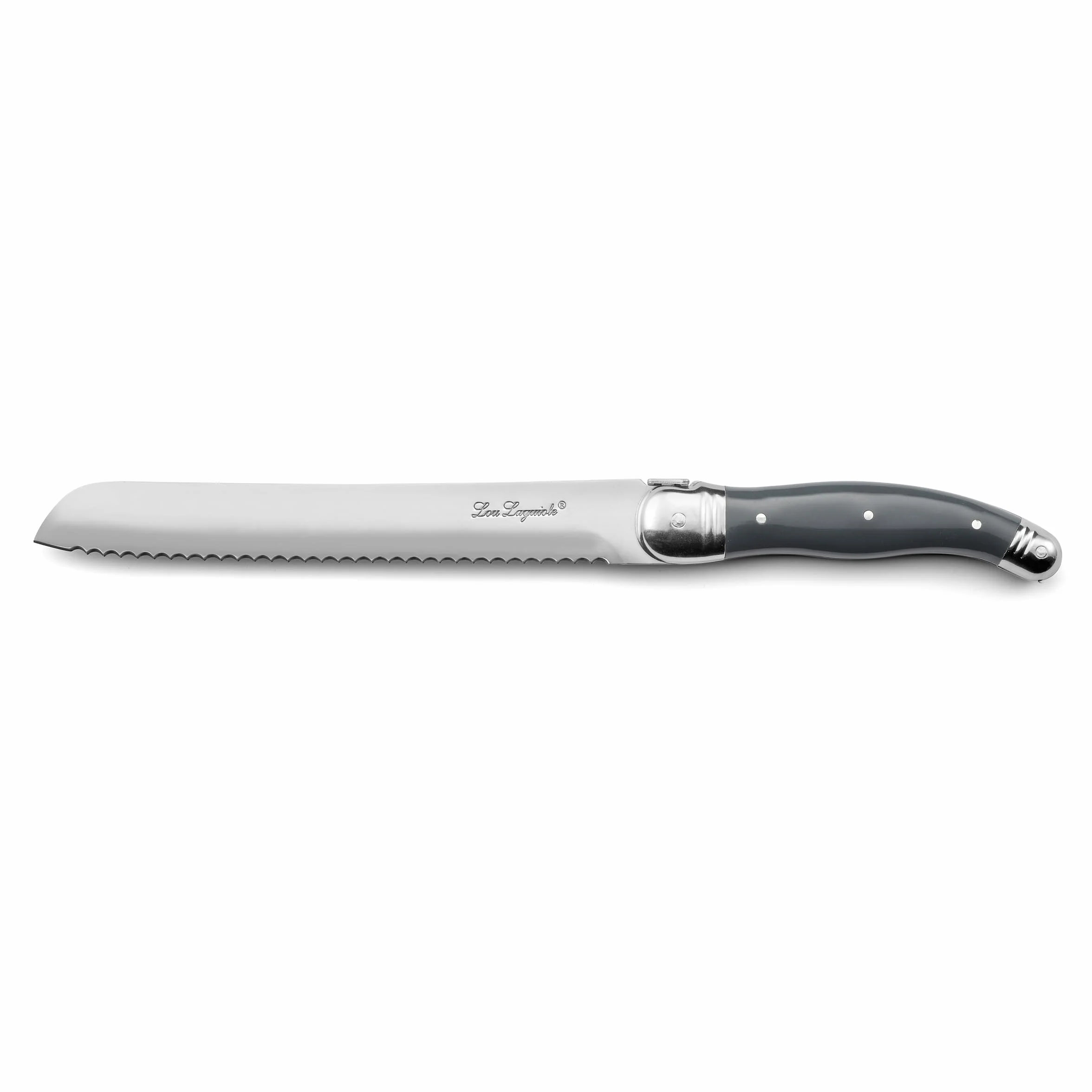 Couteau à pain Lou Laguiole Tradition XL Acier inoxydable 13 C Lame 18 cm Gris