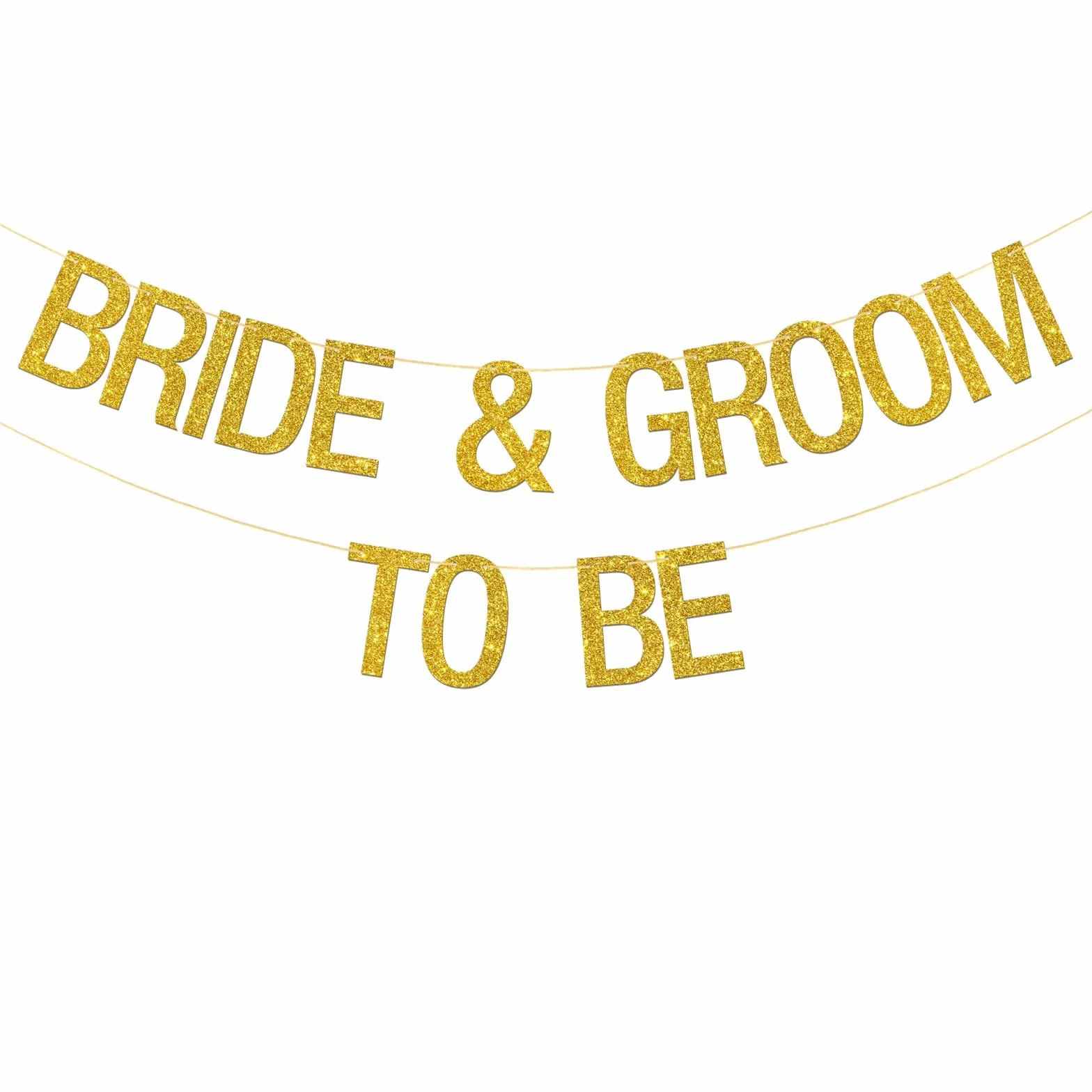 Bannière Bride & Groom to Be – Décorations de mariage – Paillettes dorées