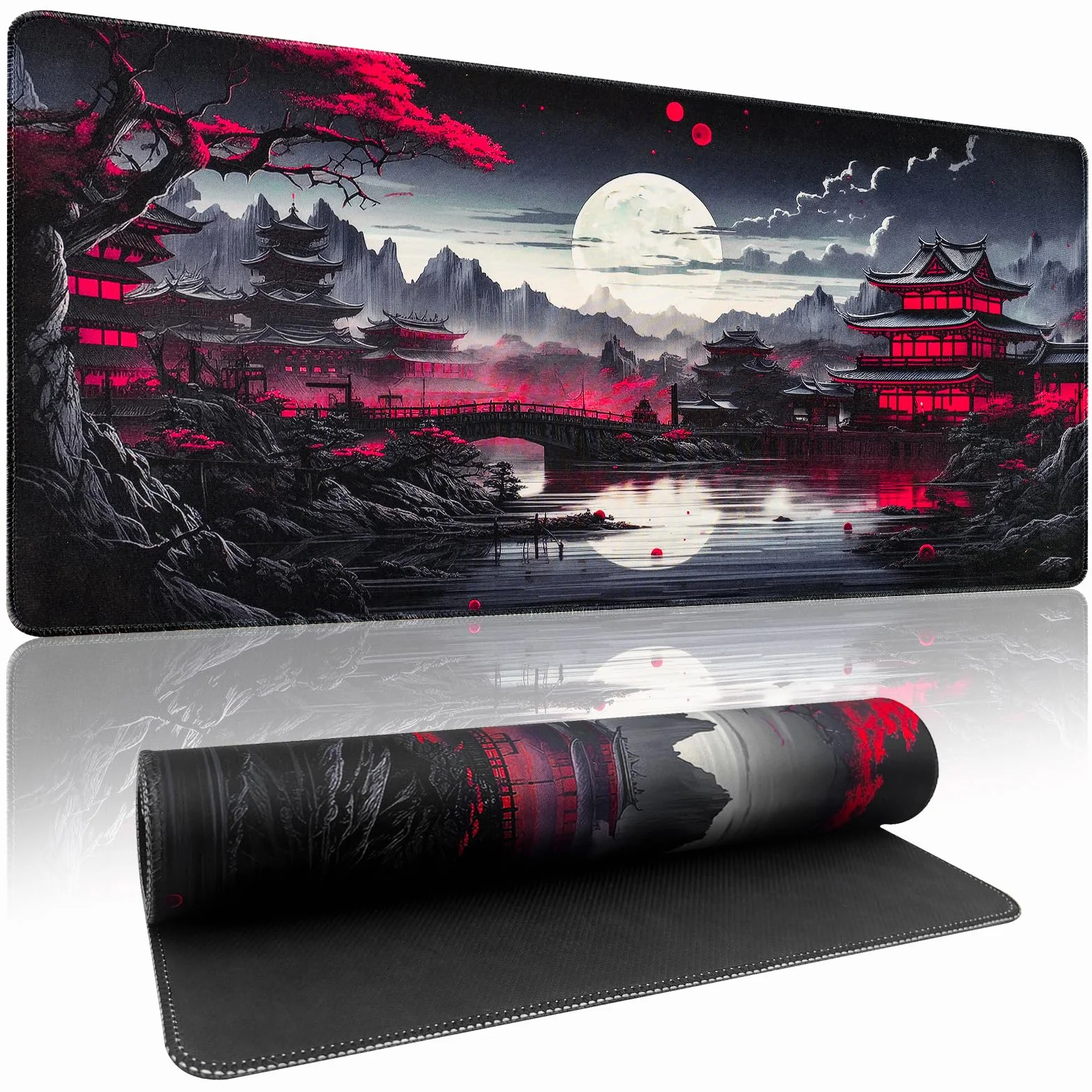 Zindoo Tapis de Souris XXL Gamer 900 x 400mm Haute Précision Bords Cousus Base Antidérapante