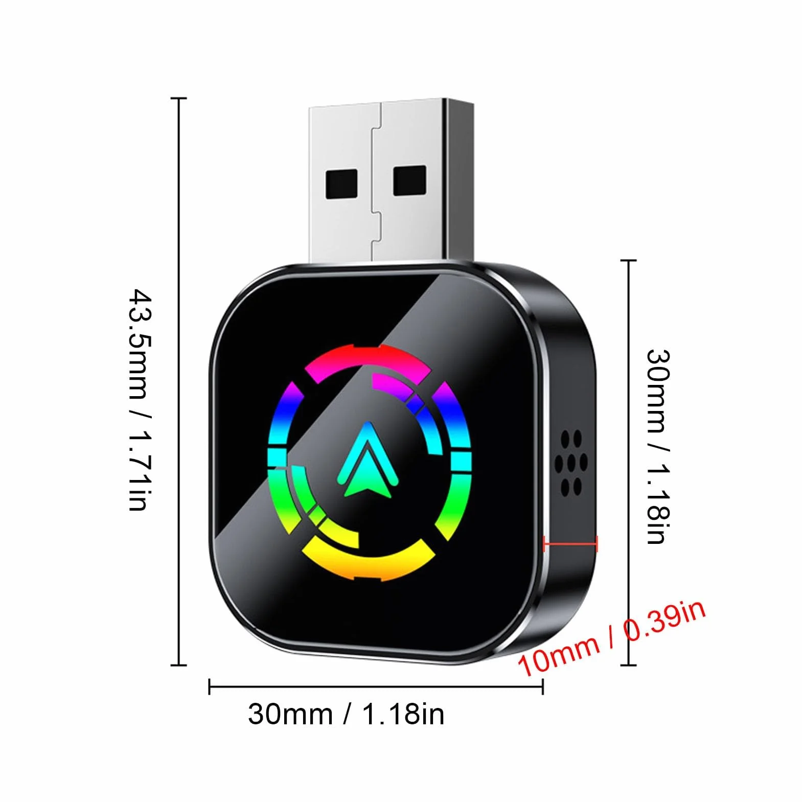Ejoyous 2-w-1 Bezprzewodowy Adapter Auto Auto, Wireless Adapter 5.8 GHz-WLAN z Adapterem Typu C-AUF-USB IOS 6+/ 10+