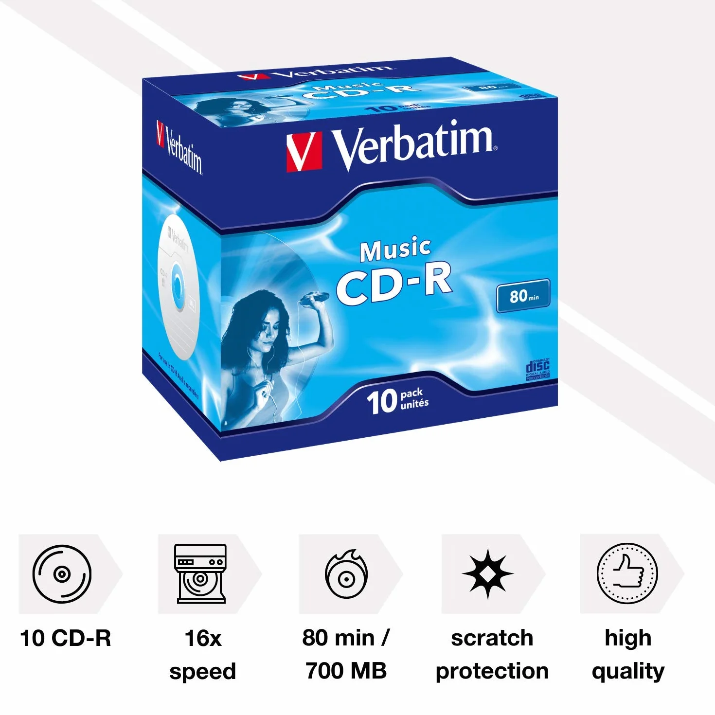 Verbatim 43365 CD-R 80min 16x Lot de 10