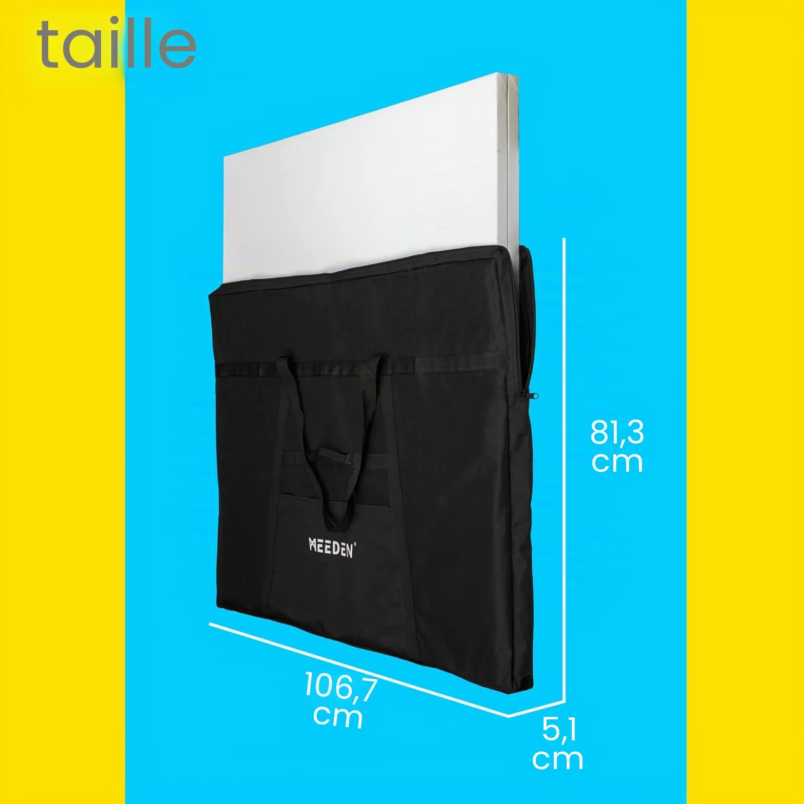 MEEDEN Portfolios d’Artiste Cas 81 x 106 cm, Imperméable, 600D Oxford Cloth, Portefeuille d'art Noir, Porte-Documents pour œuvres d'art, Dessin, Toile, Photographie