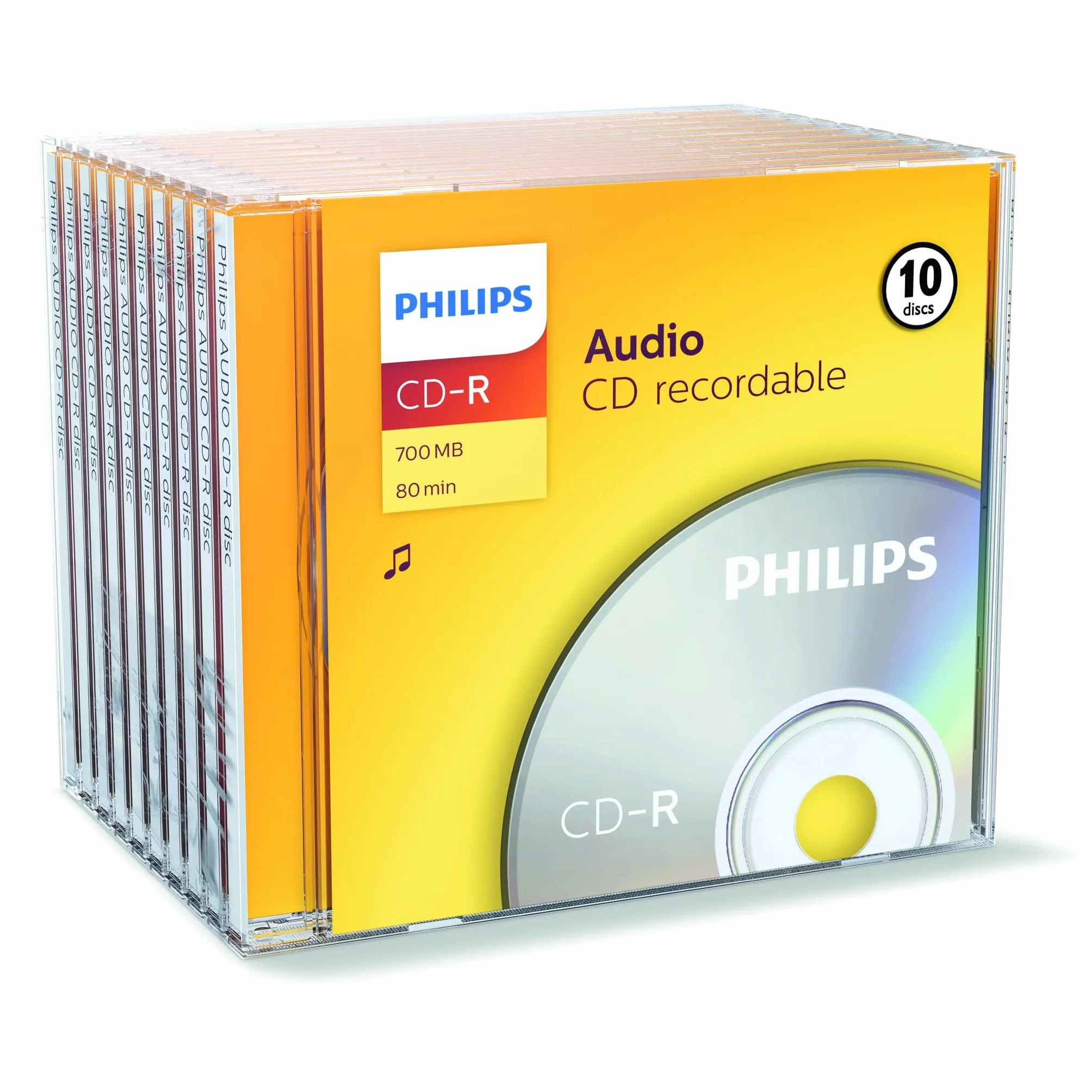 Philips CD-R Audio 700MB 80min 10-Pack Jewel Case