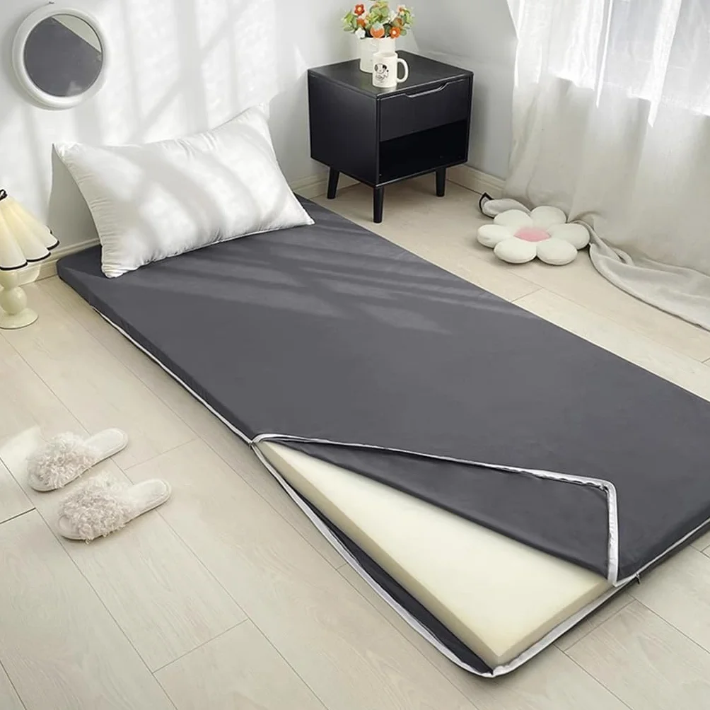 Couverture De Futon À Fermeture Éclairée 70 x 200 cm Dark Grey Imperméable Douce Respirante
