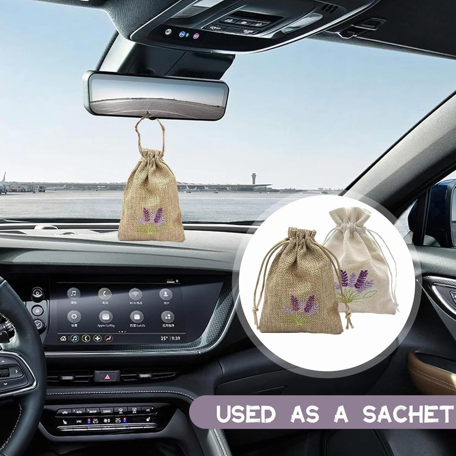 Sachets de parfum lavande vides à remplir - Lot de 10 sachets en toile de jute avec cordon de serrage