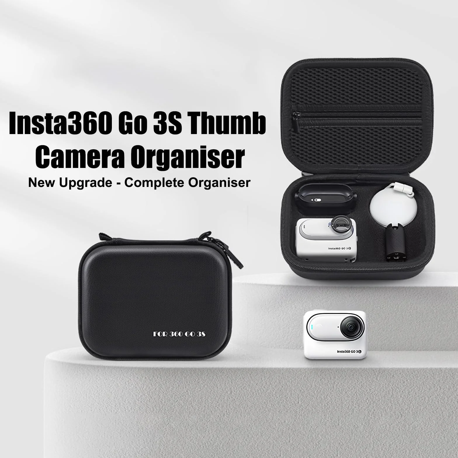 Torba do przenoszenia Insta 360 GO 3S/GO3, Mini Protective Storage Clutch Bag do kamery sportowej i akcesoriów, czarny