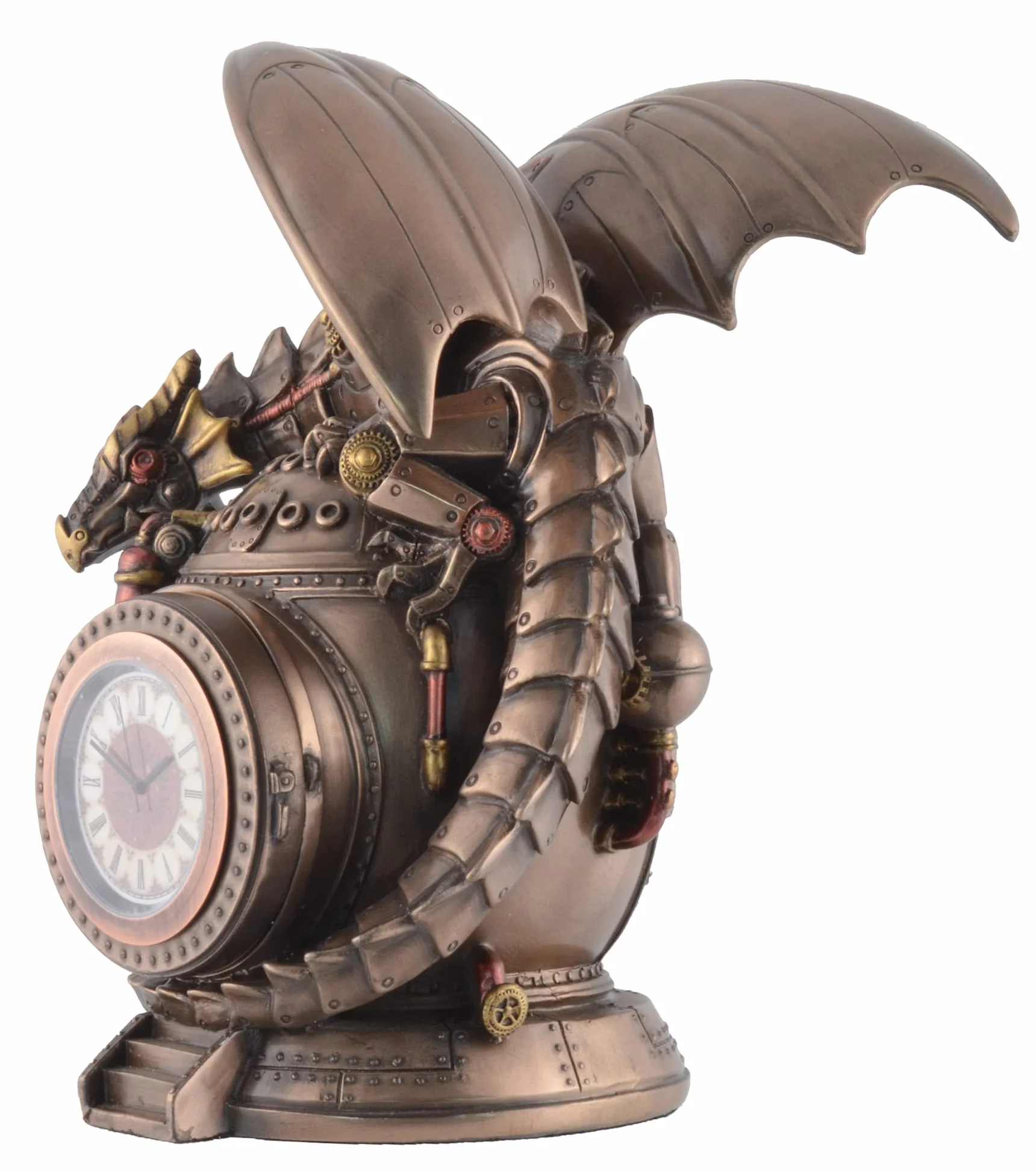 VOGLER Veronese Horloge sur pied Steampunk Dragon Steampunk bronzée