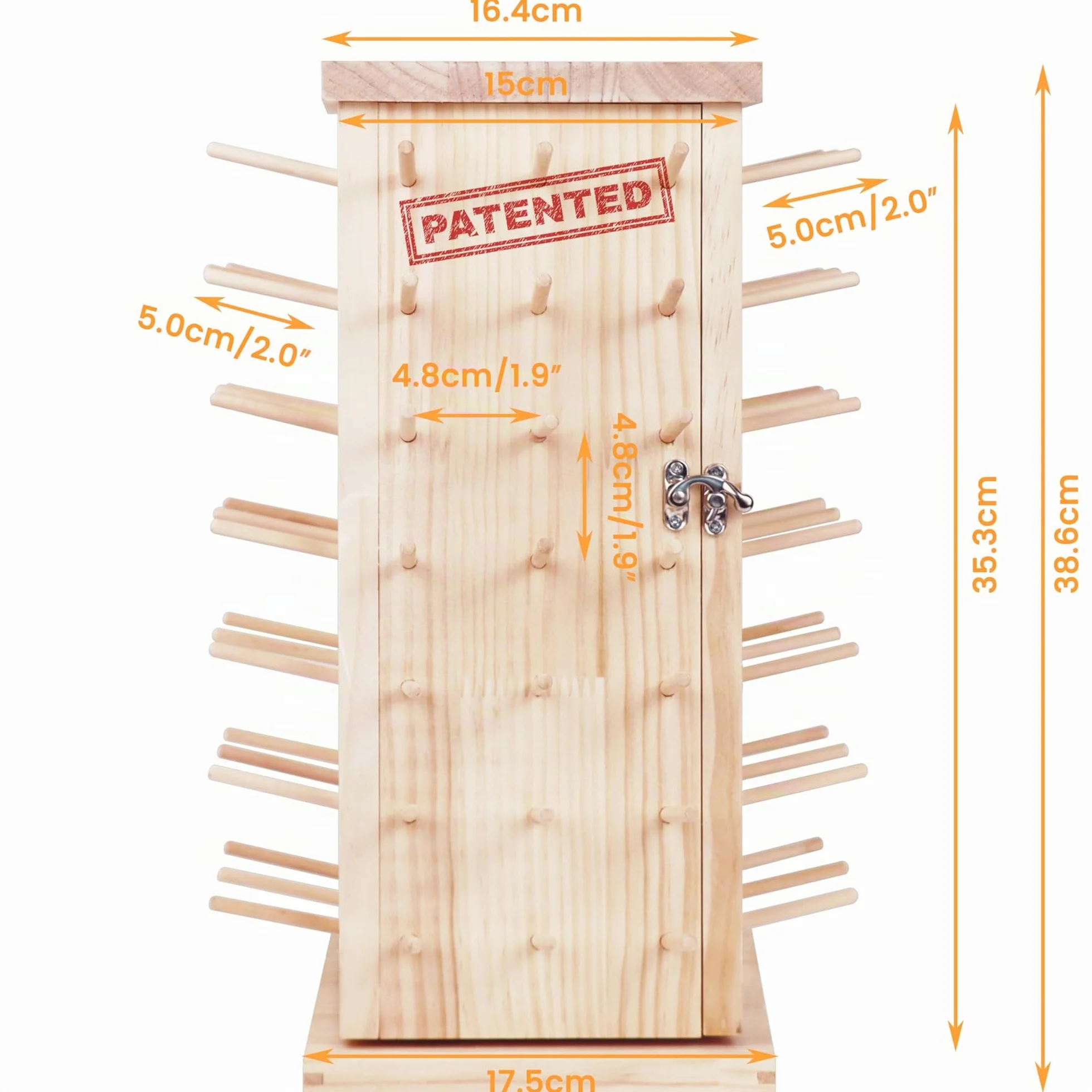 New brothread 93 Bobines (DIY) 360° Rotation Complète Support de fil en bois Porte-fil avec compartiments de rangement intérieurs pour couture, quilting, broderie, tressage de cheveux et les bijoux